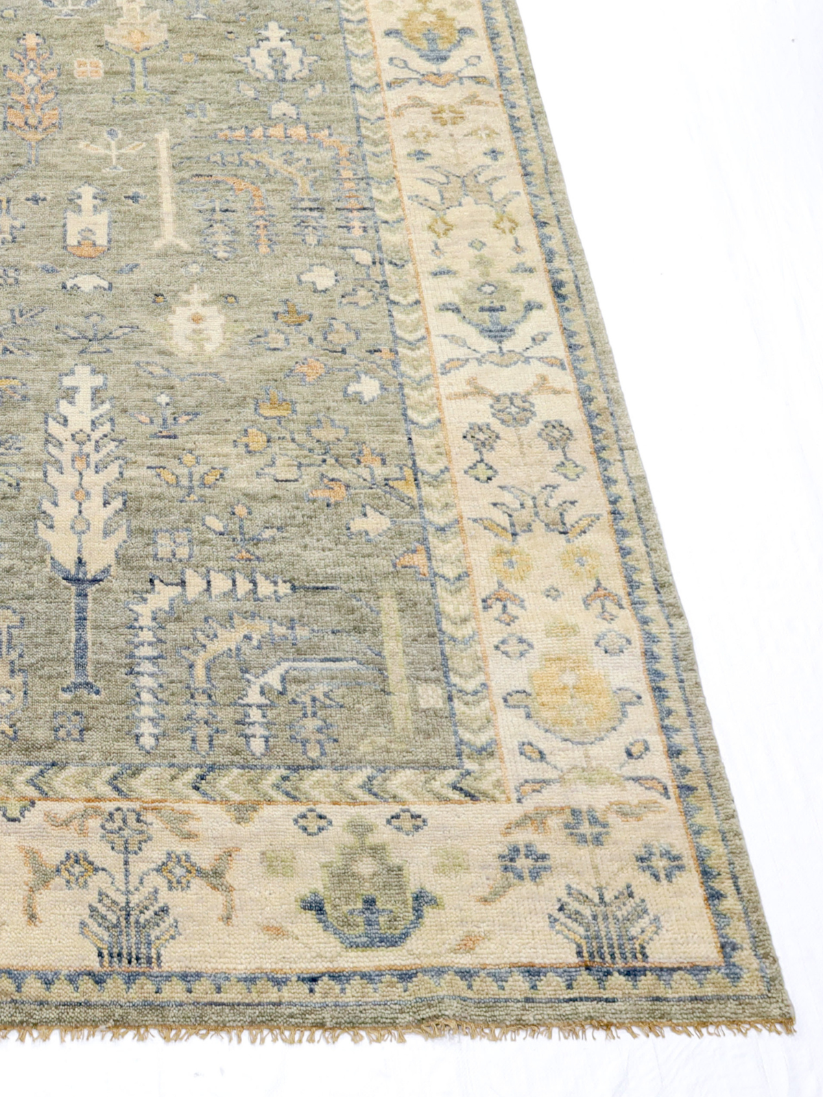 Persian Garden Wool Rug - Olive Slate