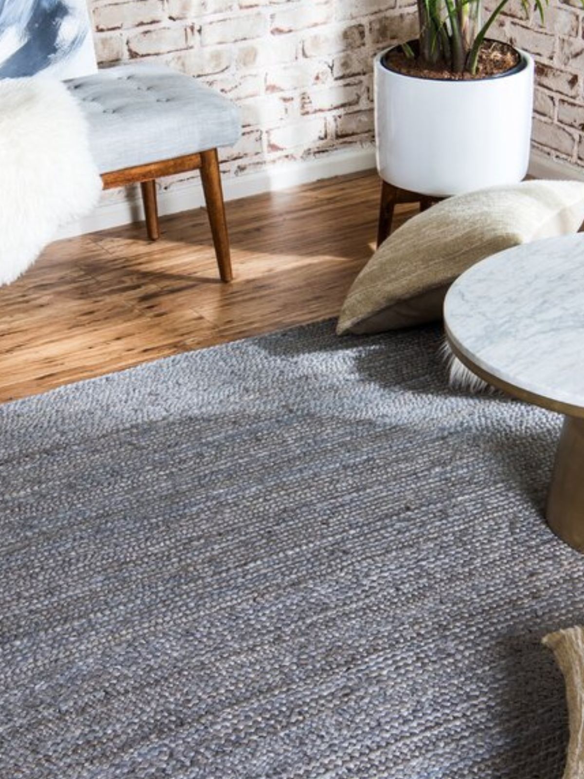 Thaba braided area rug-Slate