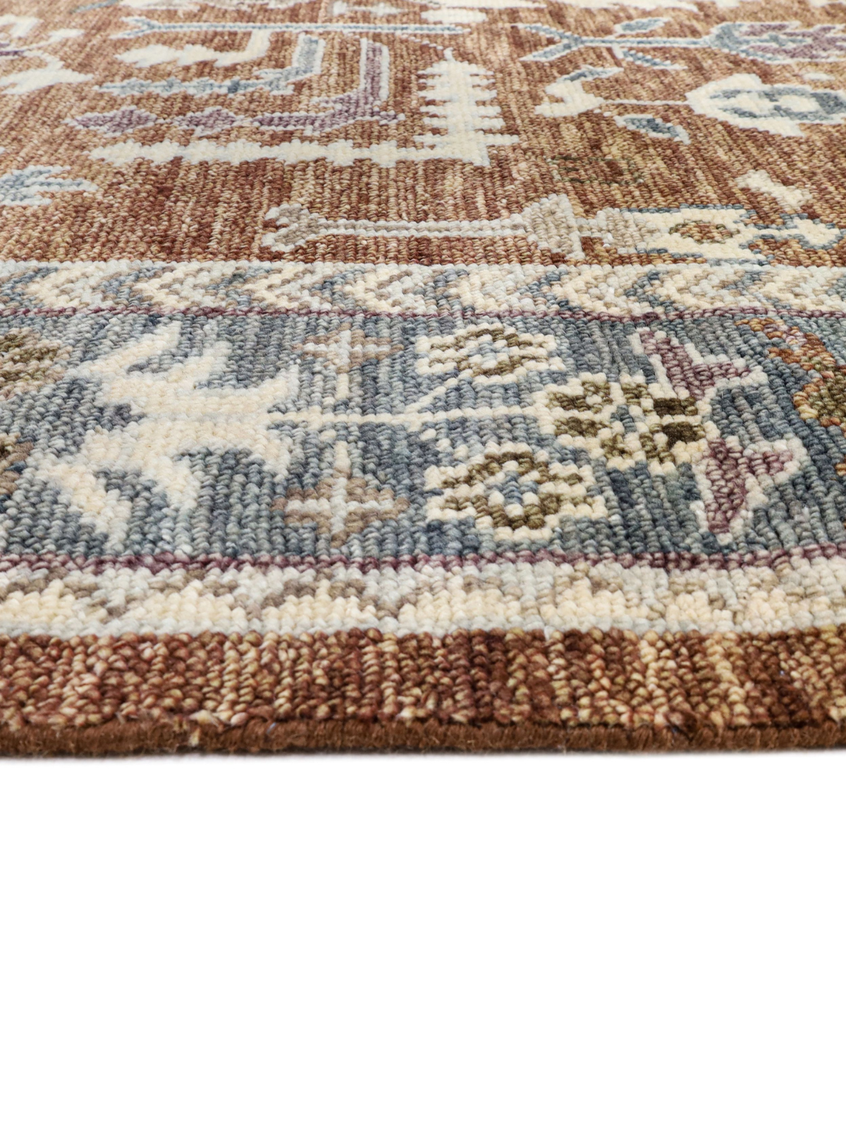 Persian Garden Wool Rug - Rust & Indigo