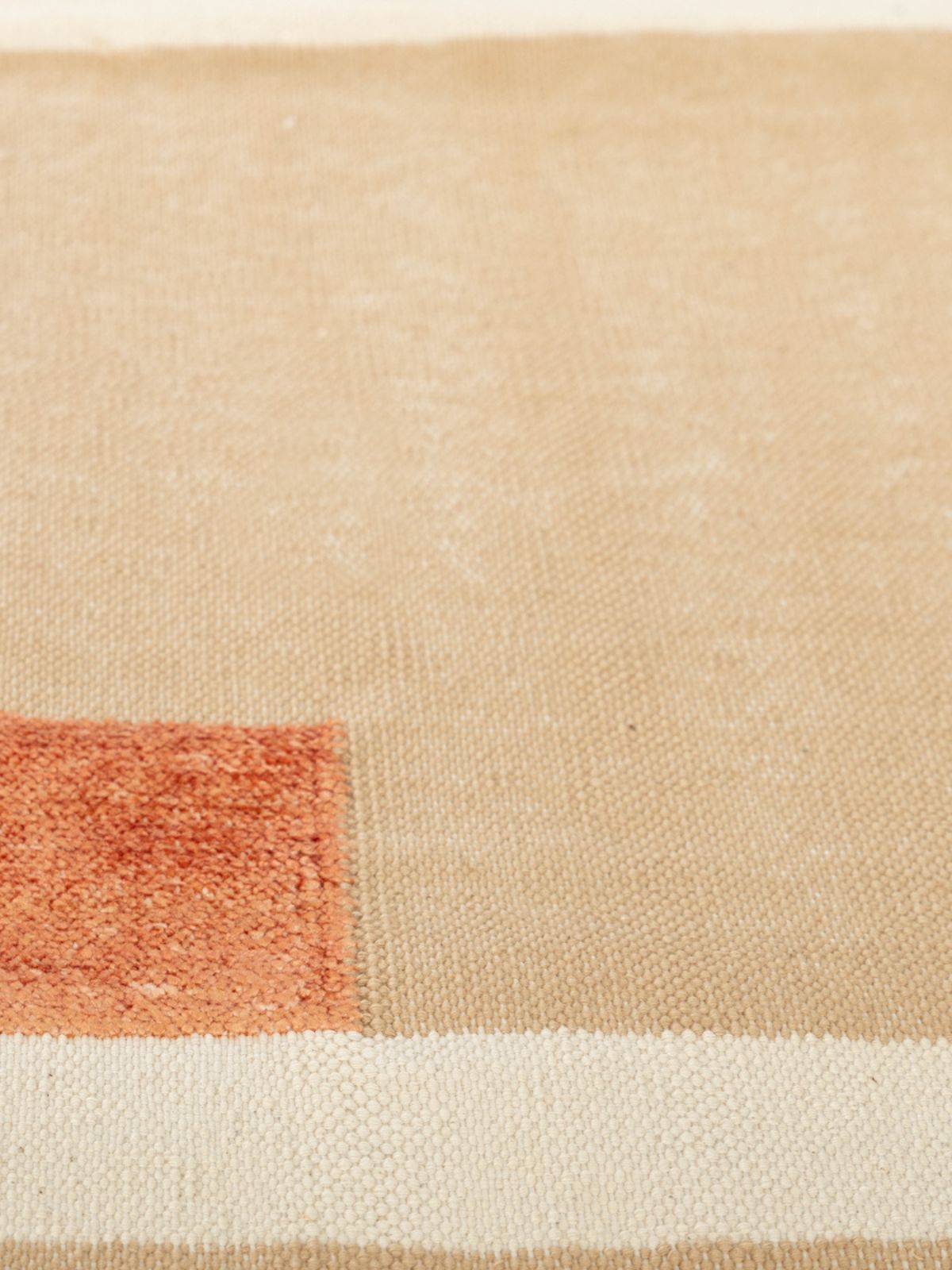 Beige Block Chenille Flatweave Rug_5