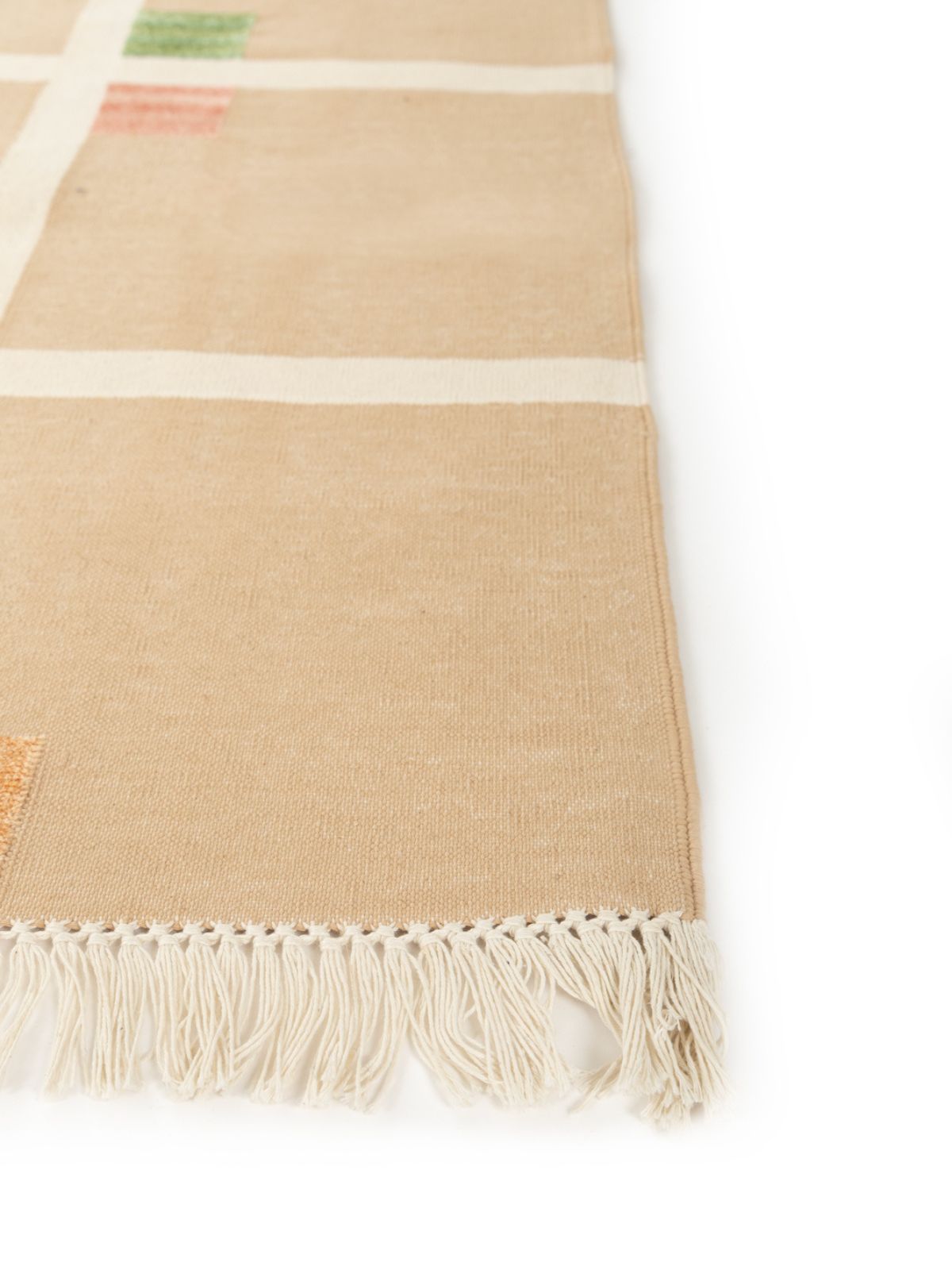 Beige Block Chenille Flatweave Rug_6