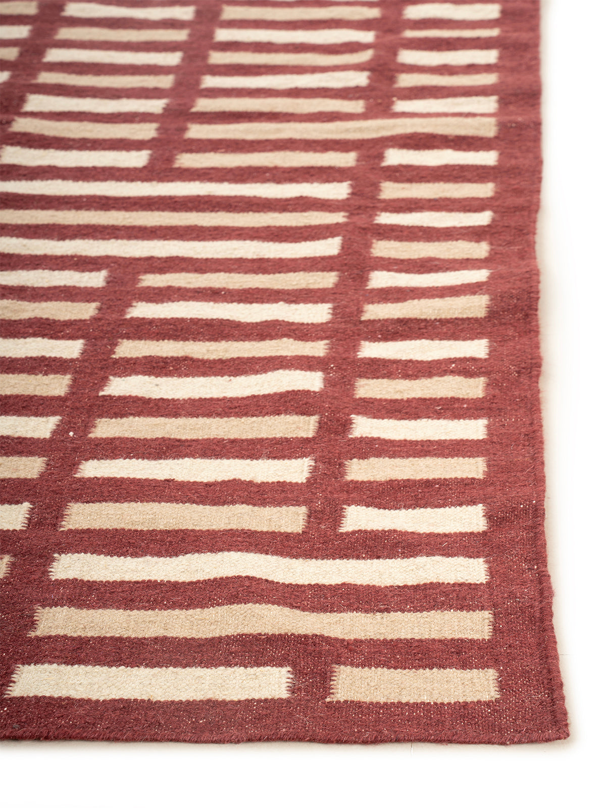 Cobblestone Path Wool Rug-Burgundy_5