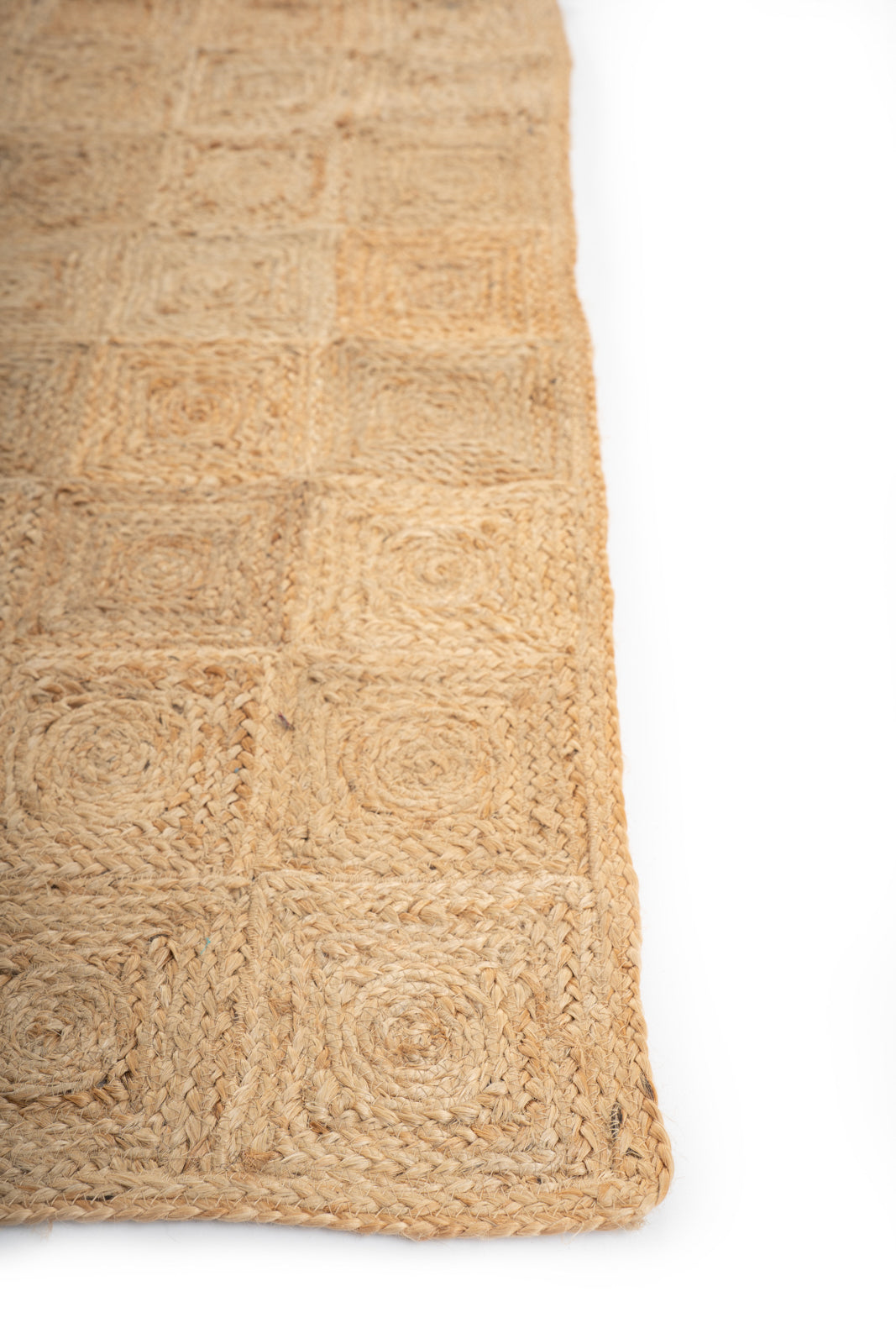 Windsor checkered Jute rug-Natural