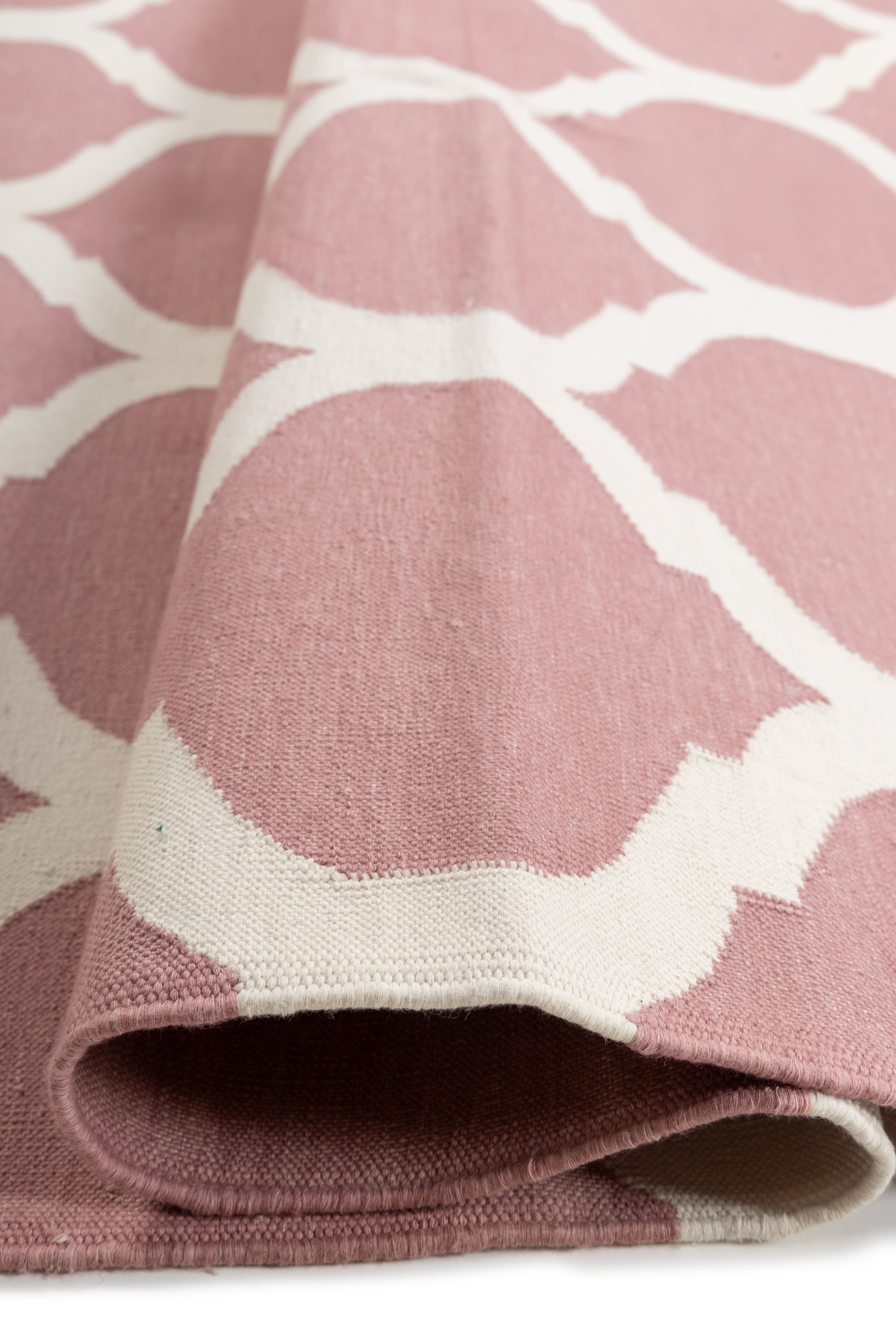 Enchantment cotton Flatweave Rug-Pink_5