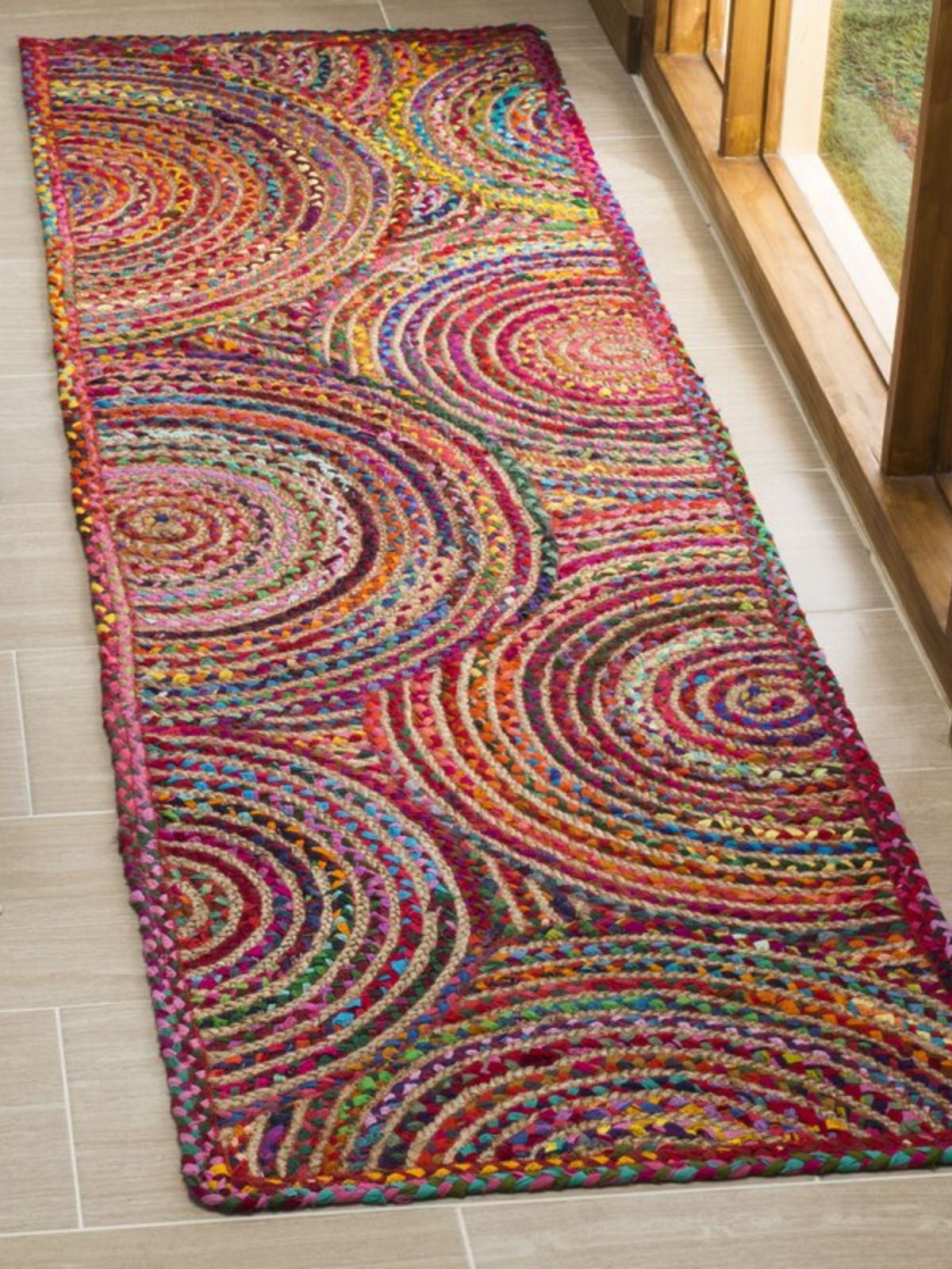 Kinshasha Ellipse Multicoloured Braided Runner_2