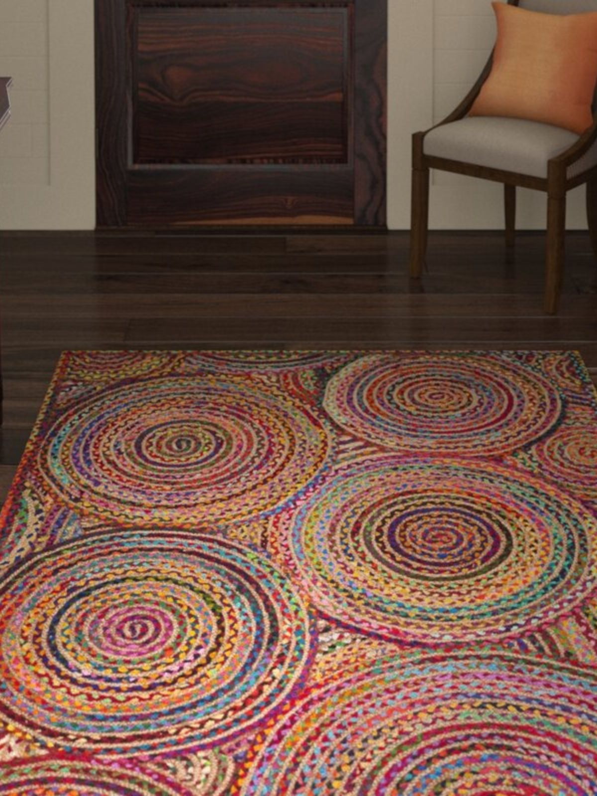 Kinshasha ellipse multicoloured braided area rug_4
