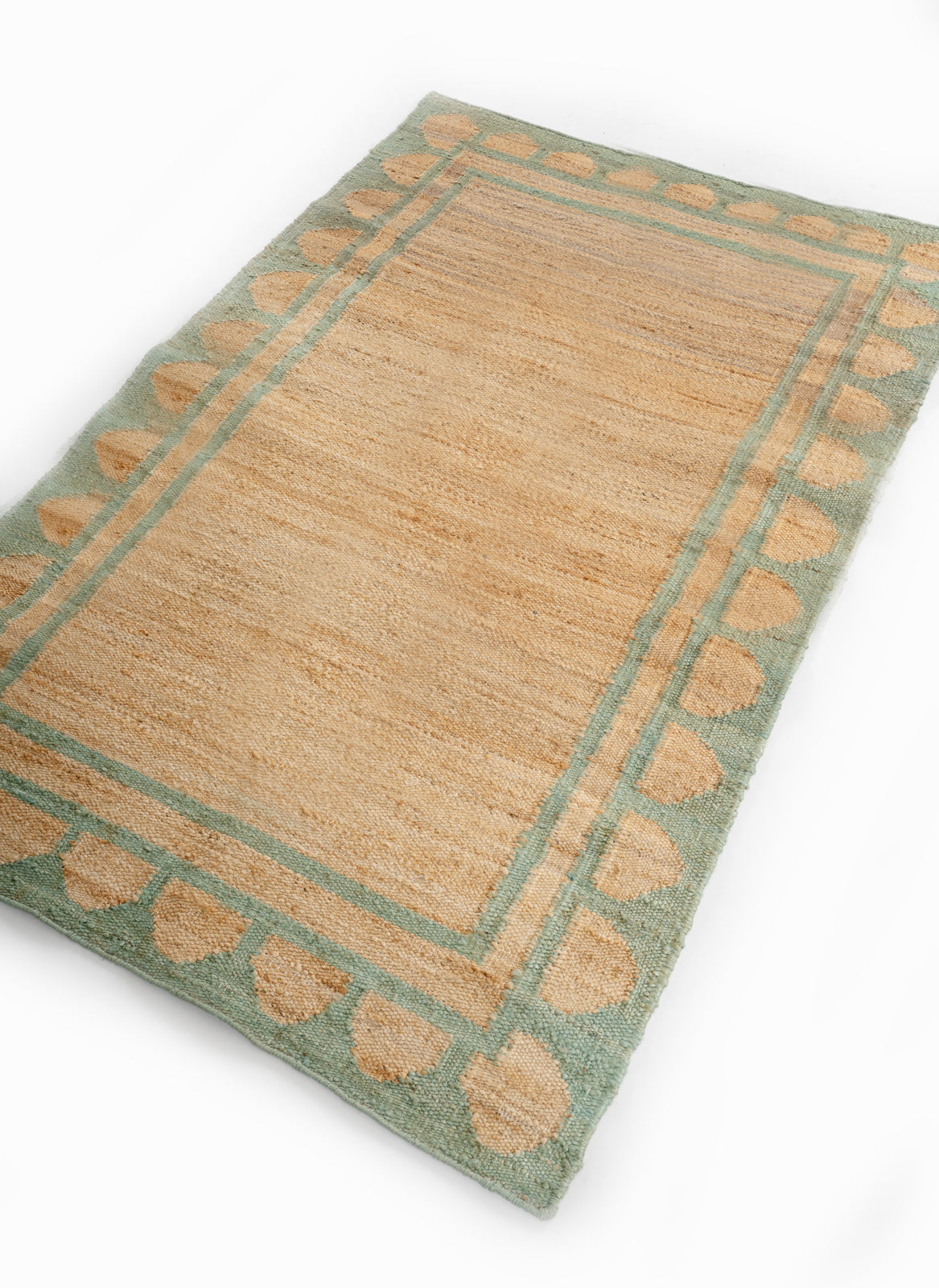 Lira scalloped hemp rug-Green_3