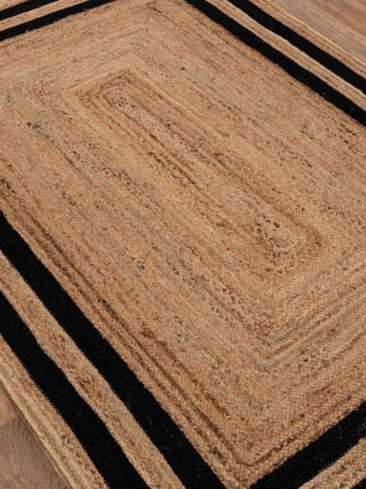 Niamey double border jute braided area rug-Black_3