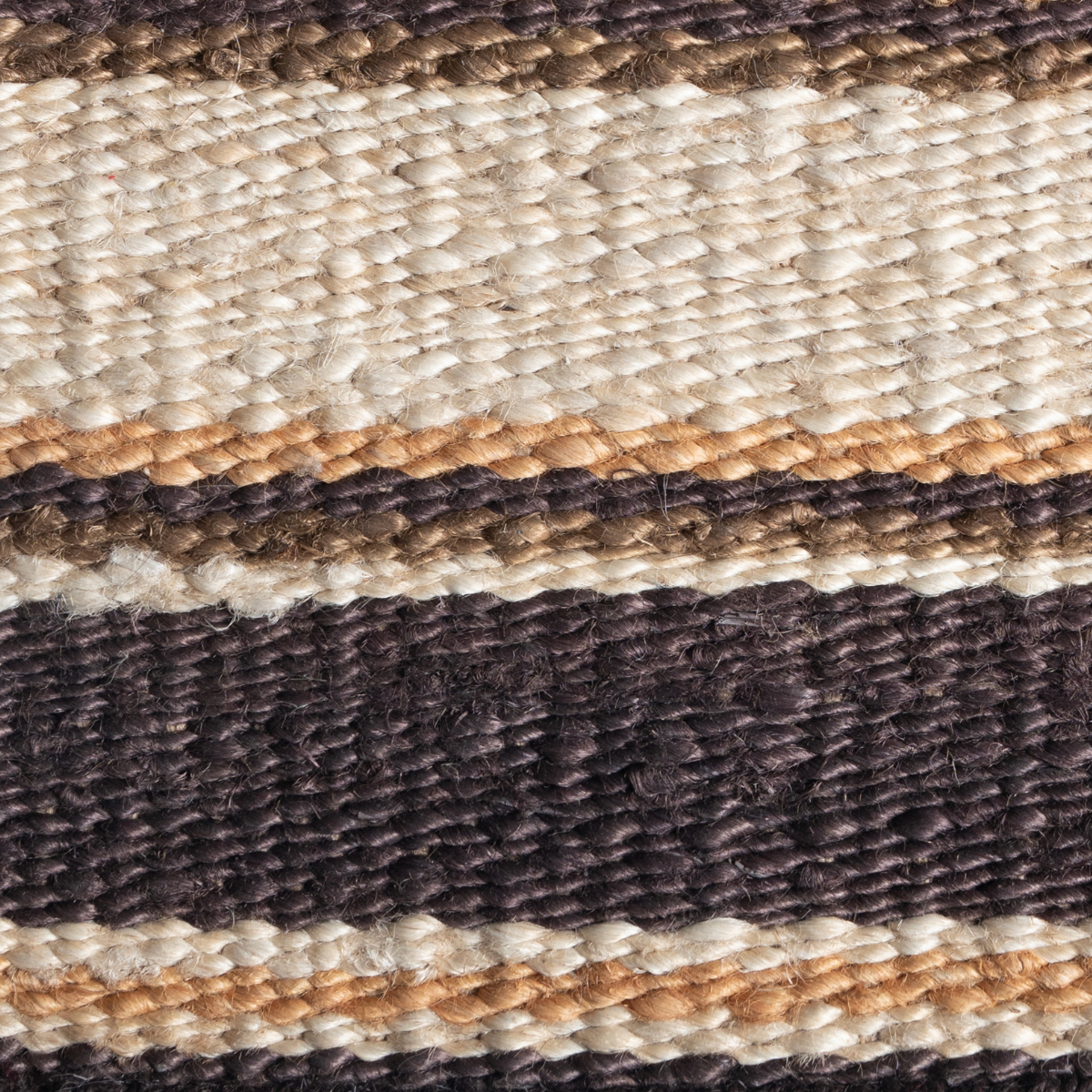 Root & Ridge : Sand Drift close-up showing jute geometric weave
