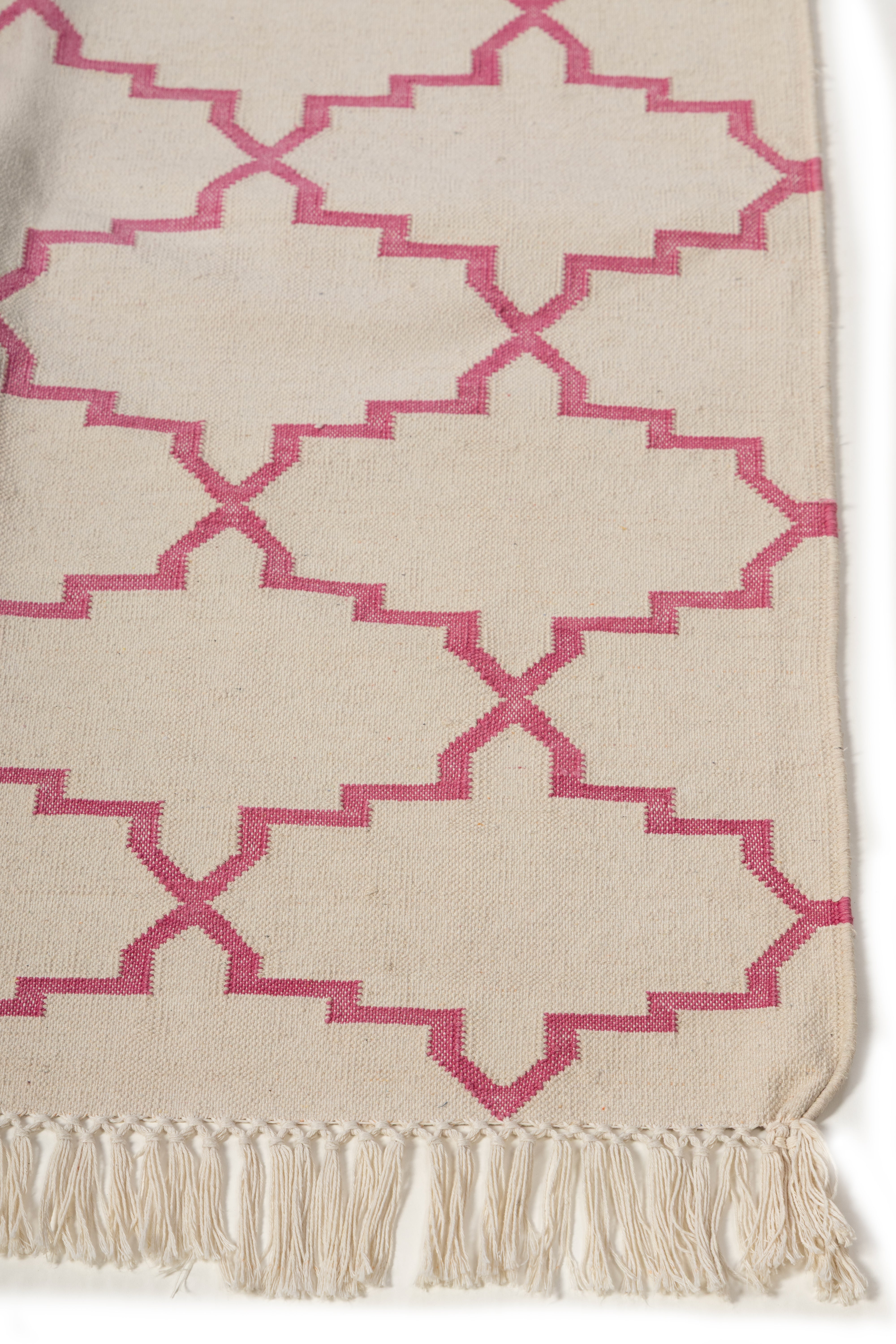 Symmetry Flatweave Rug-Pink_3