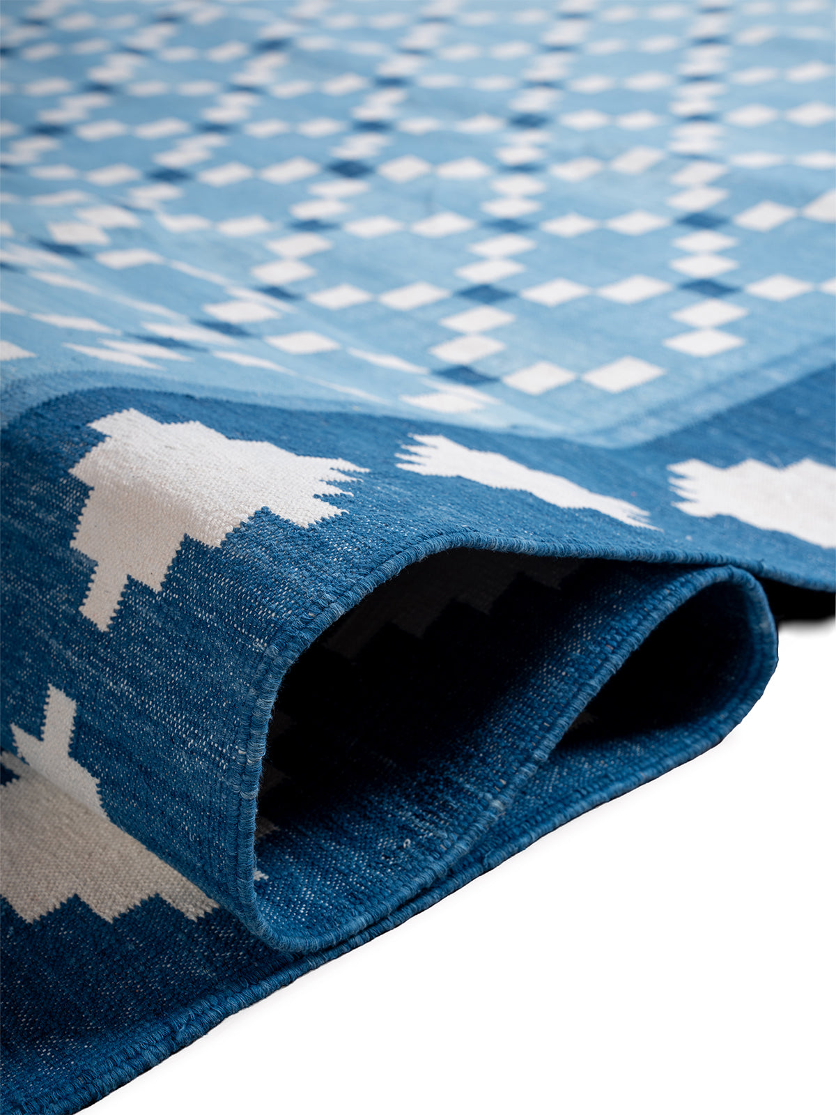 Blue Mosaic Flatweave Rug
