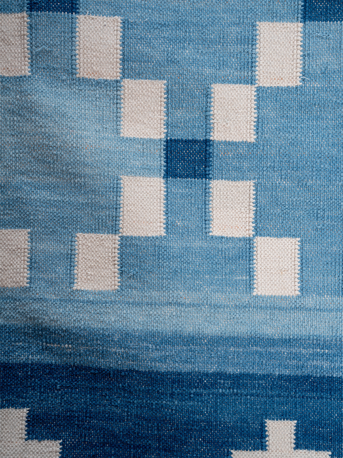 Blue Mosaic Flatweave Rug