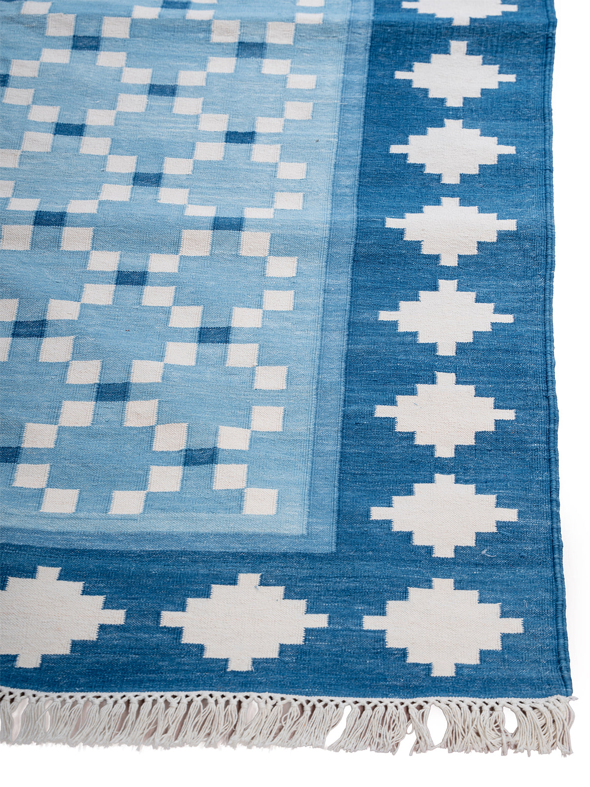 Blue Mosaic Flatweave Rug