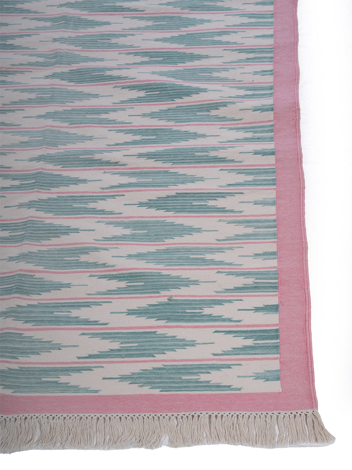 Aqua Ikat Flatweave Rug