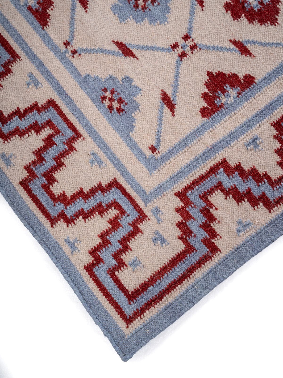 Crimson Lattice Flatweave Rug