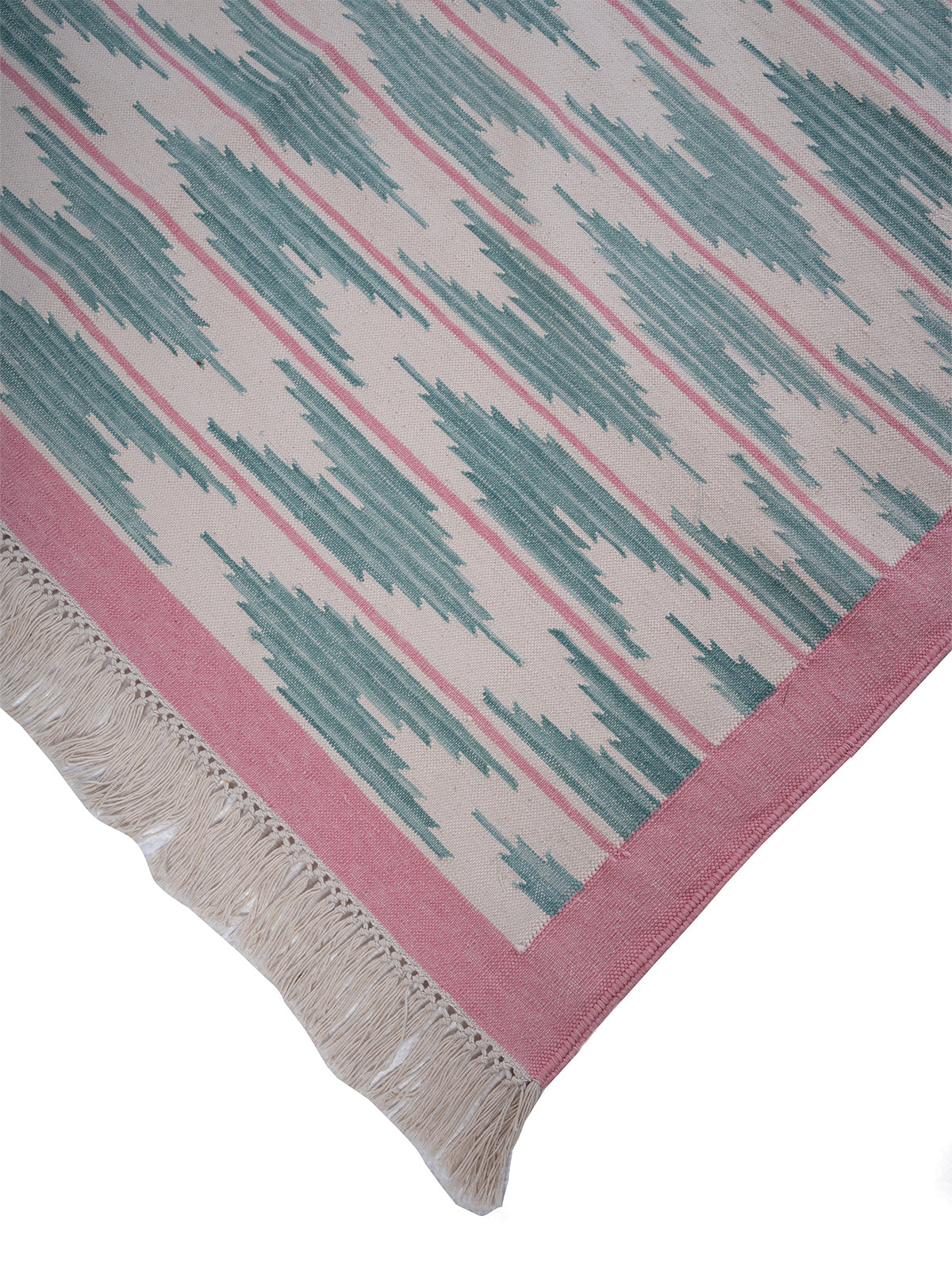 Aqua Ikat Flatweave Rug