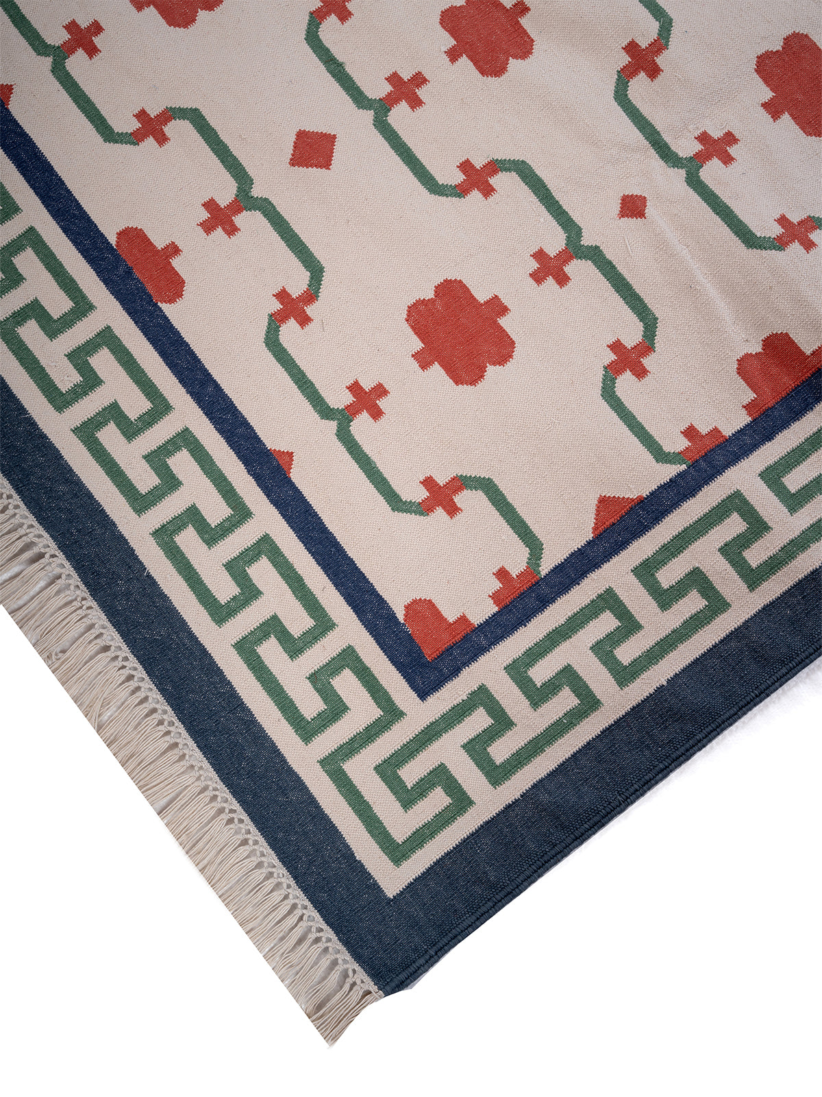 Keyed Rajput Heritage Rug - Navy