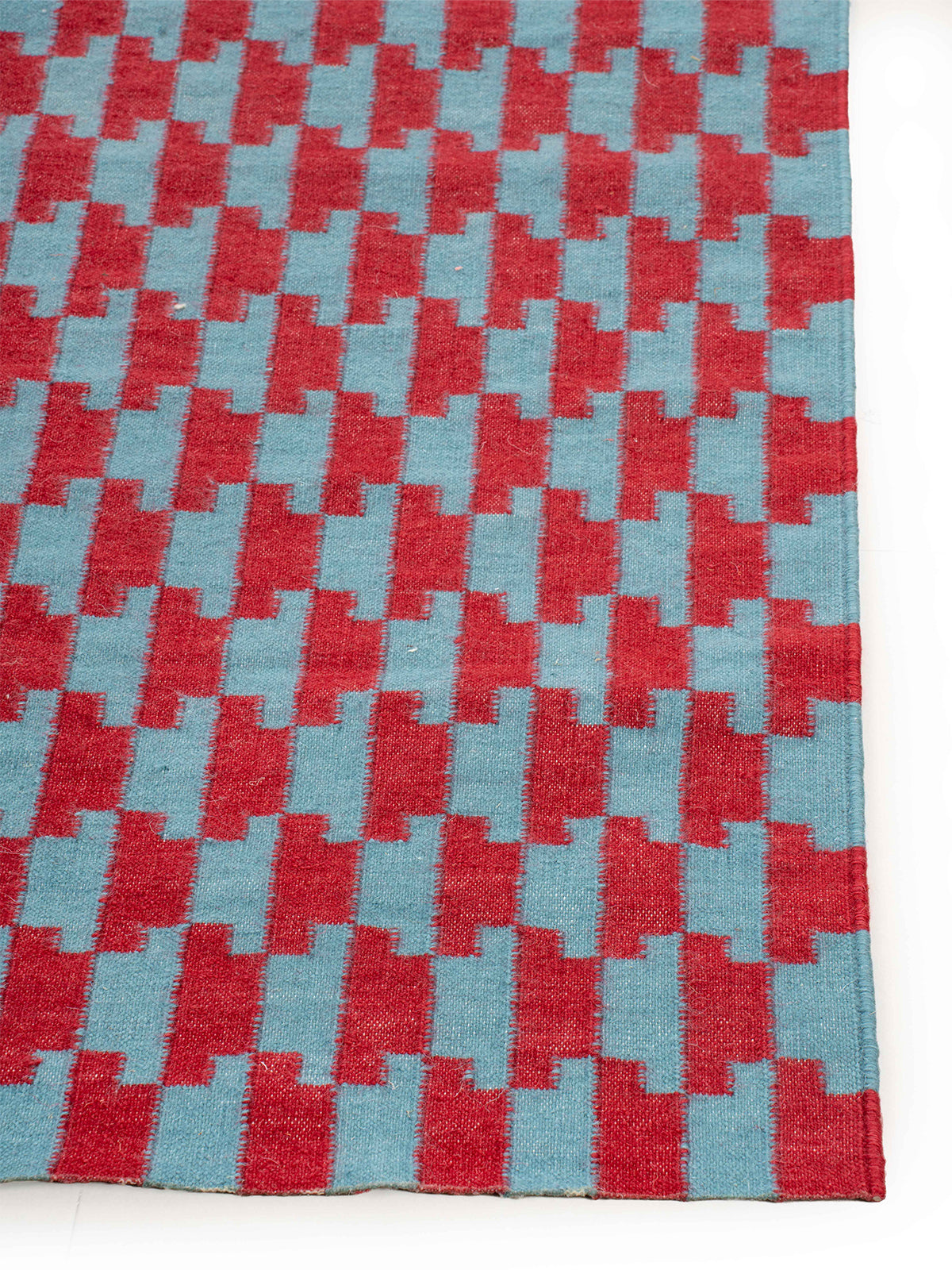 The Woven Lattice Runner - Cobalt & Coral