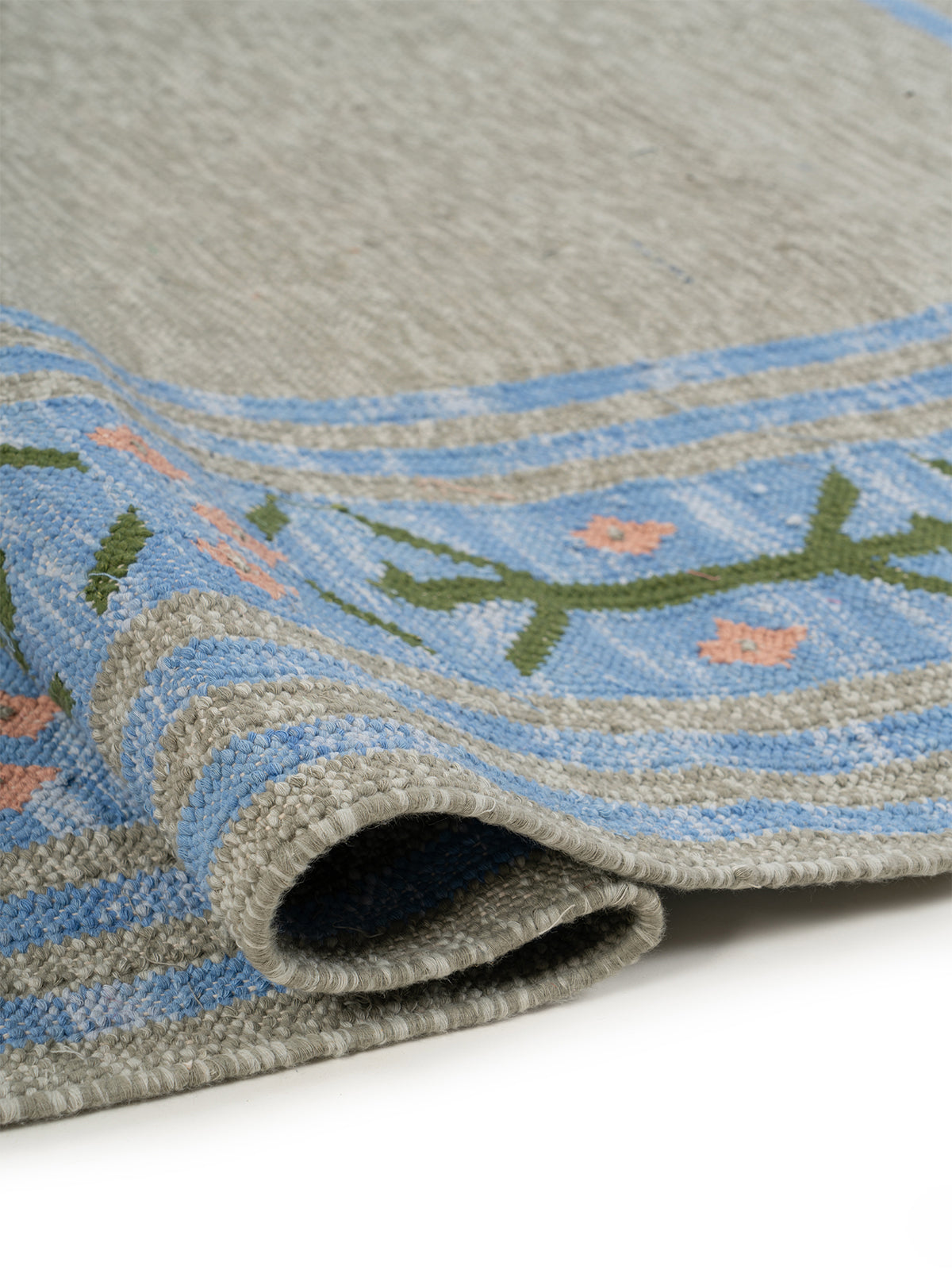 Scandi Folk Border Wool Rug