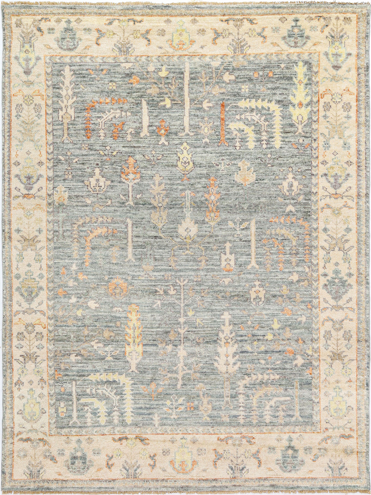 Persian Garden Wool Rug - Steel Blue