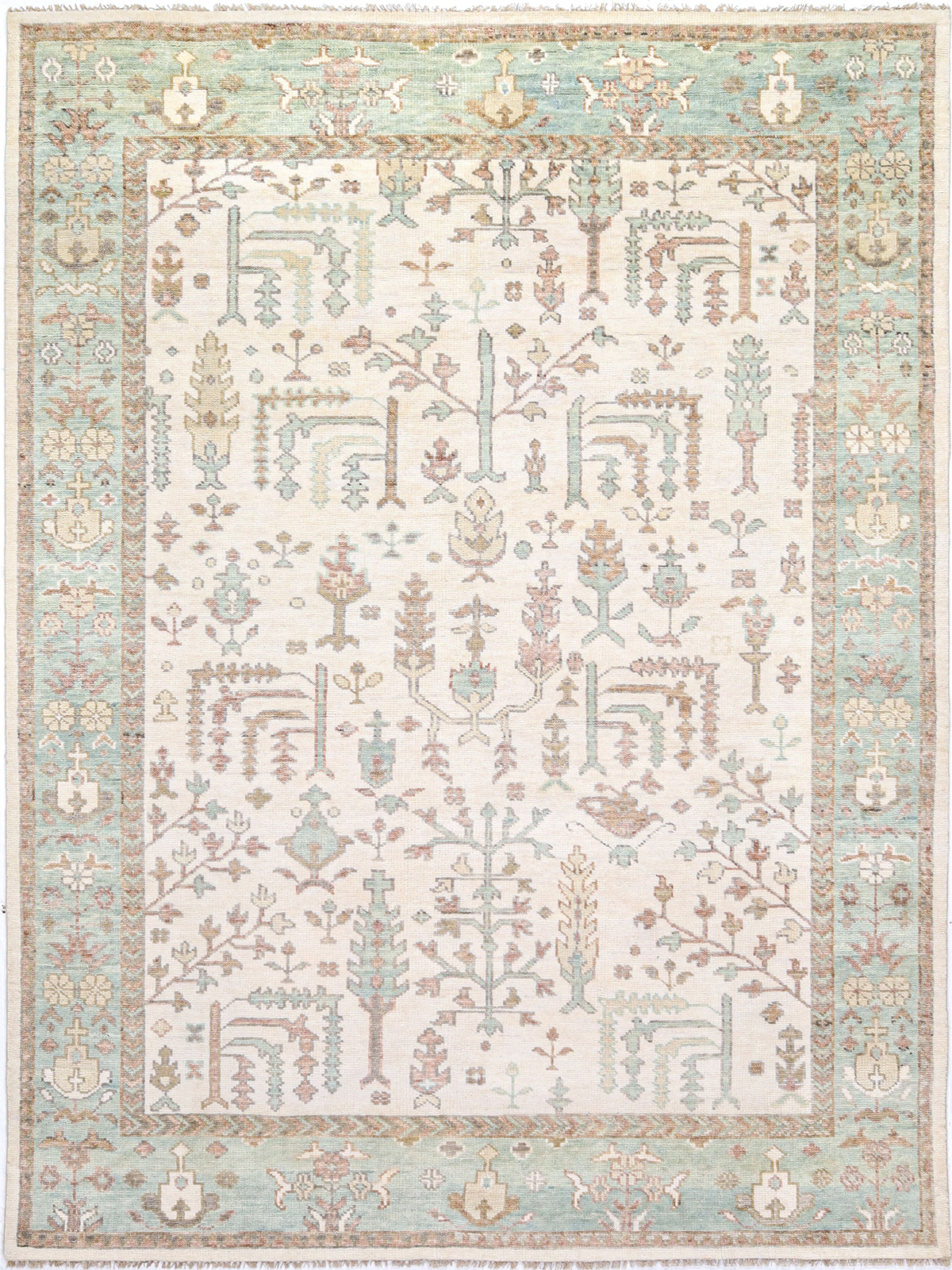Persian Garden Wool Rug - Duck Egg & Mint