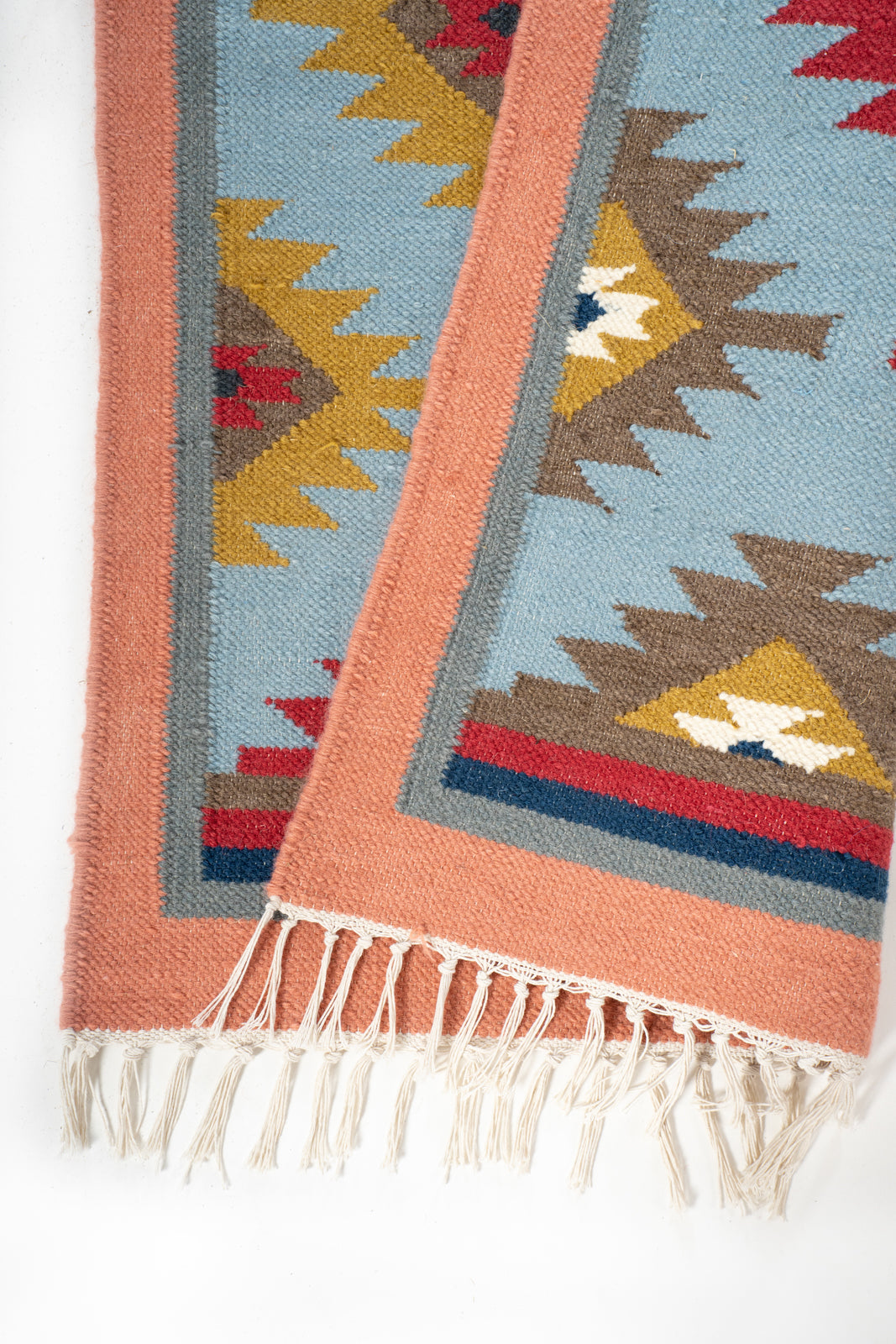 Ajmer Reflection Wool Runner detail showing edge binding and wool finishing of the runner