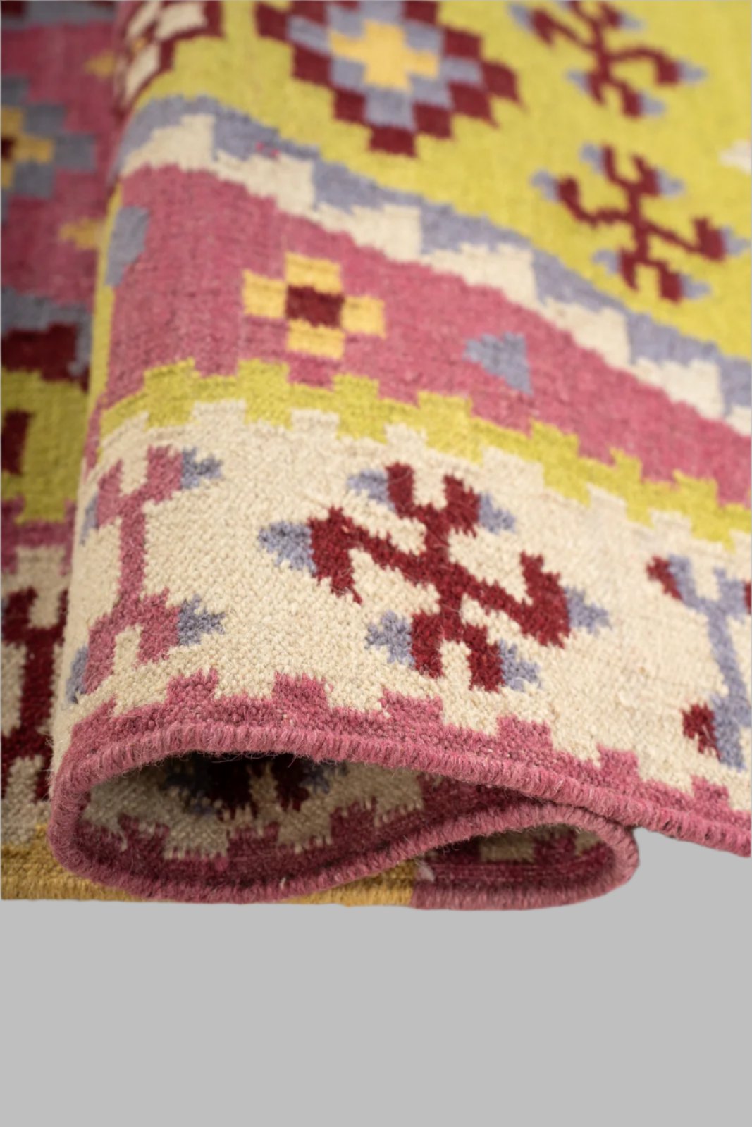 Alwar Blossom Wool Runner - wool runner laid in a hallway view