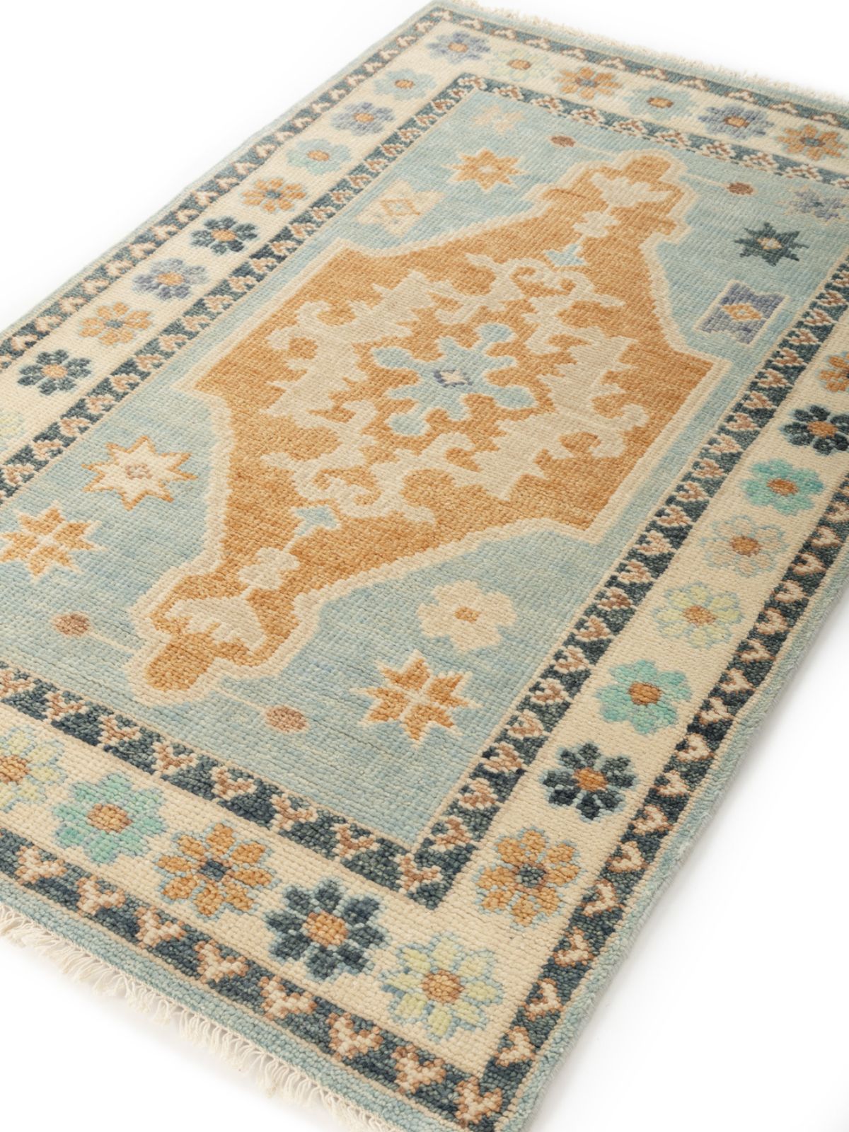 Anatolian Essence Turkish Oushak Rug - additional product view showing the wool rug