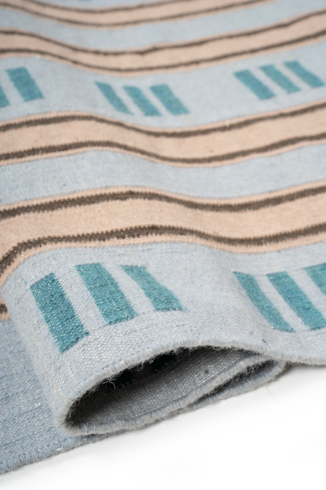 Aqua Breeze Wool Runner - wool runner laid in a hallway view