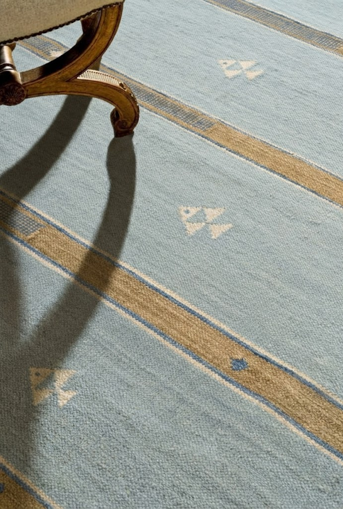 Aqua Shoal Wool Rug - additional product view showing the wool rug