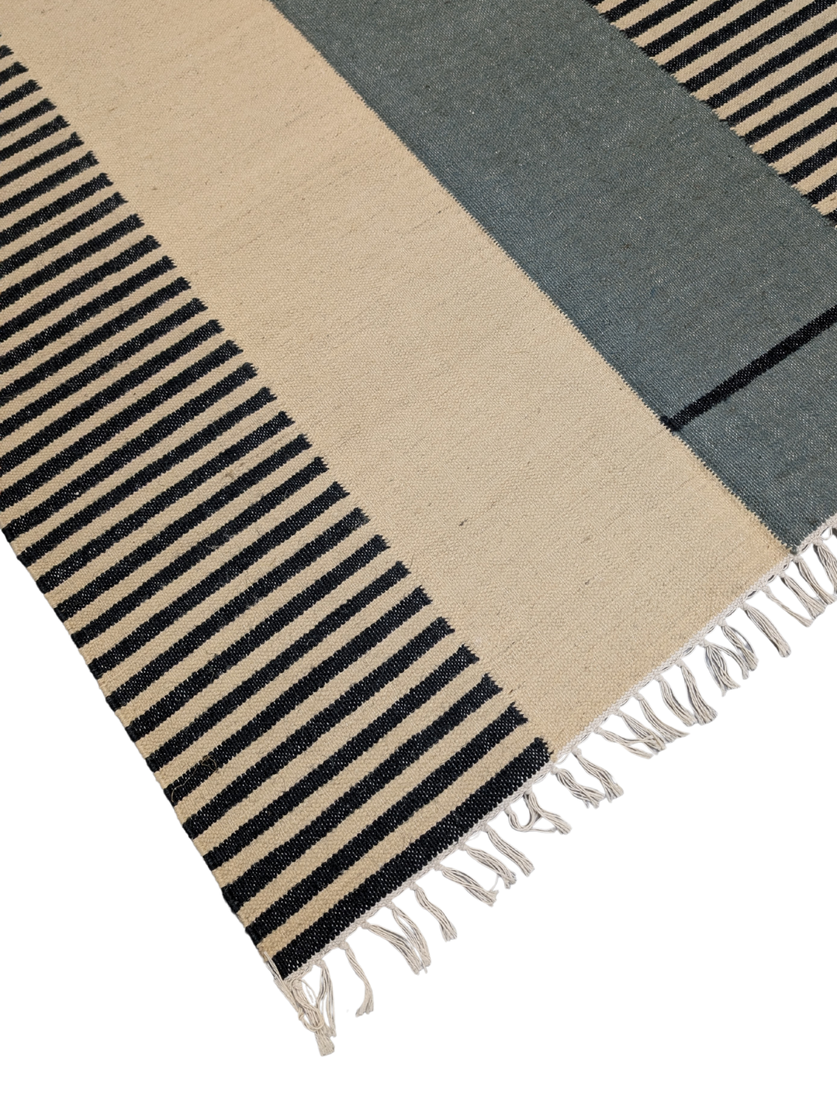 Architect's Vision Flatweave Rug close-up showing the cotton weave and geometric motif