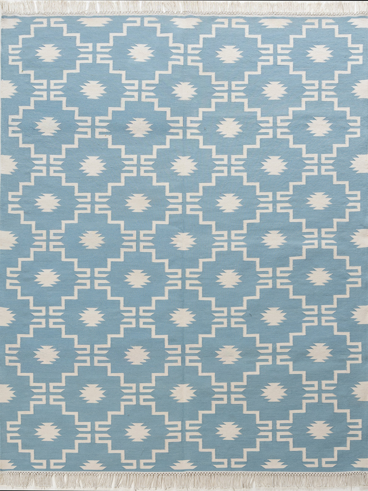 Arctic Echo Rug-Blue cotton rug in blue tones