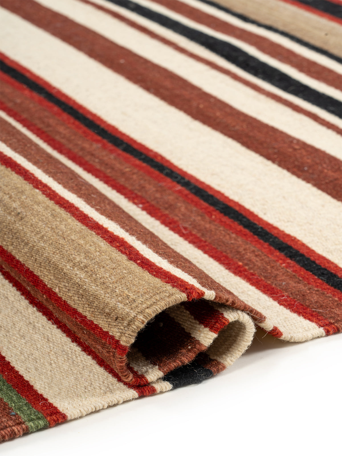 Autumnal Stripe Wool Rug - additional product view showing the wool rug