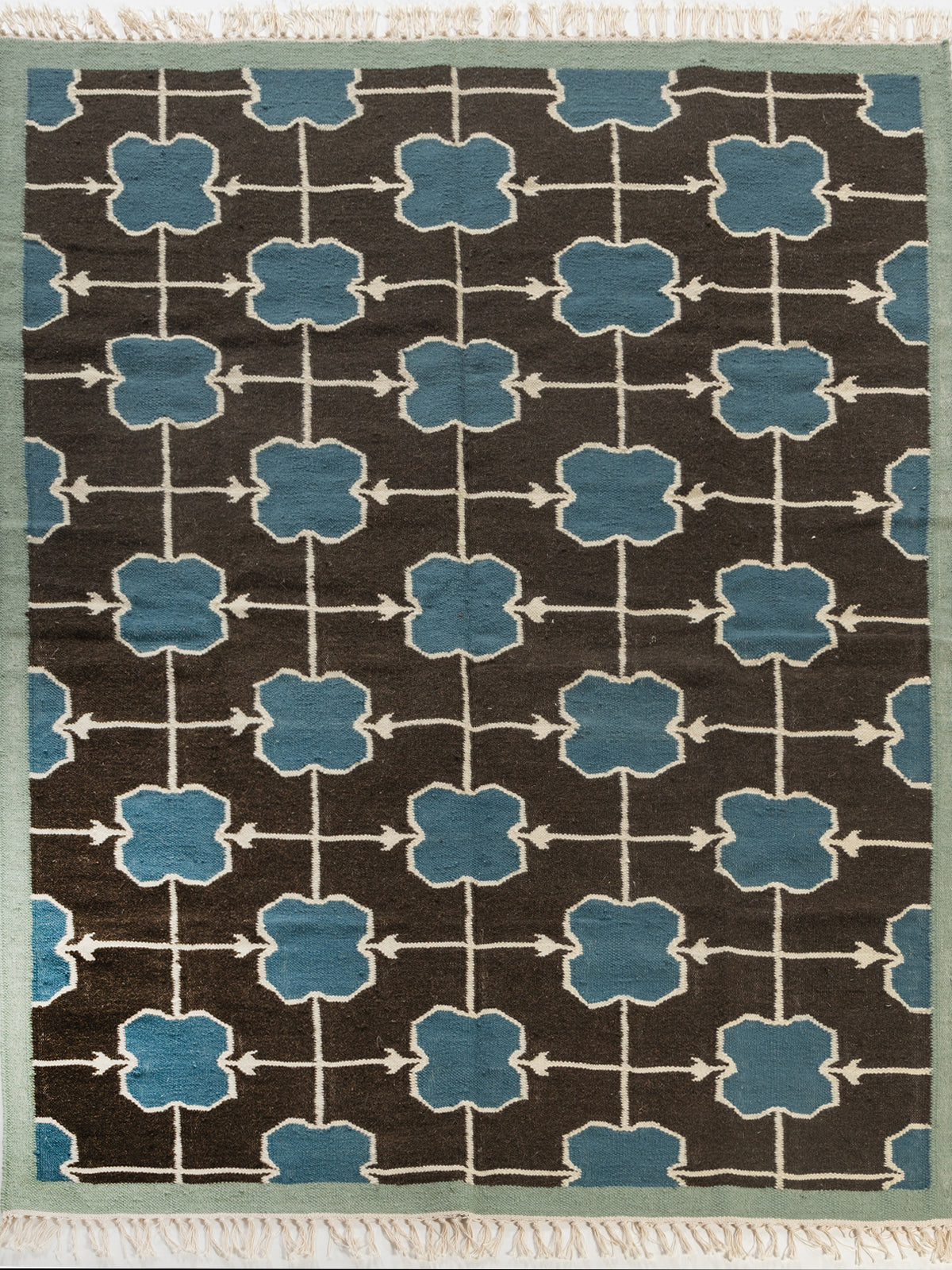 Azure Trellis Rug wool rug in blue tones