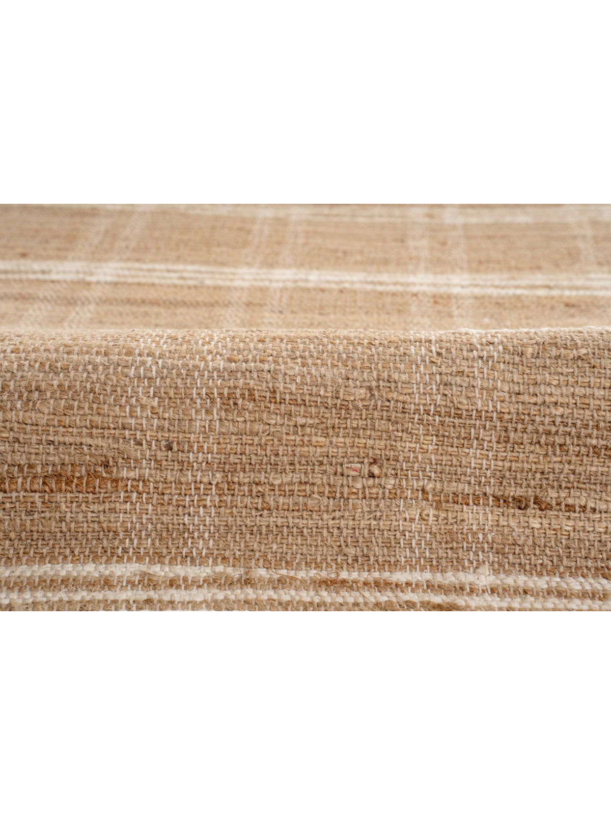 Benin striped Hemp area rug - hemp runner laid in a hallway view