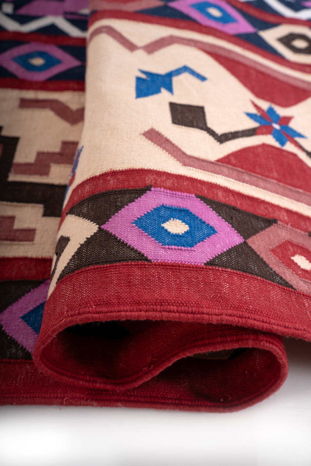 Bikaner Heritage Vintage Cotton Dhurrie Rug - additional product view showing the cotton rug