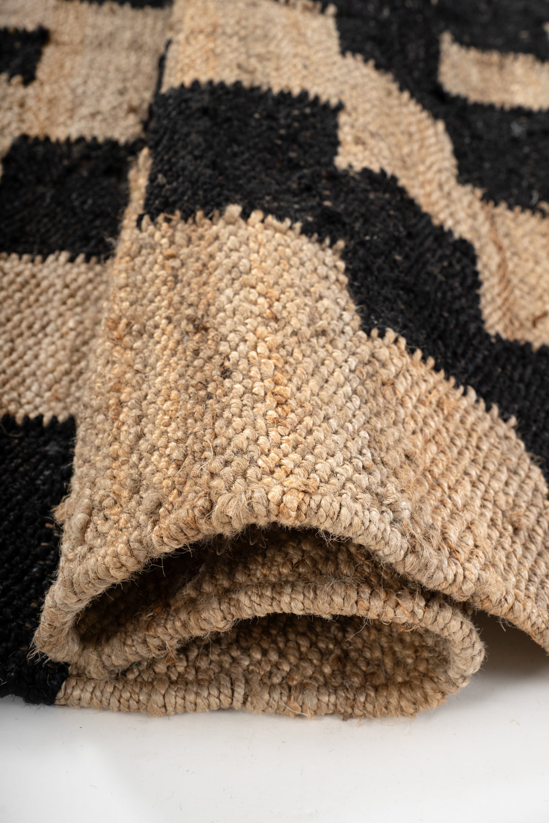 Black Geo Jute Rug - additional product view showing the jute rug