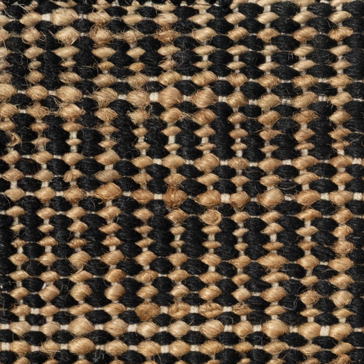 Blackmoor close-up showing the jute weave and geometric motif