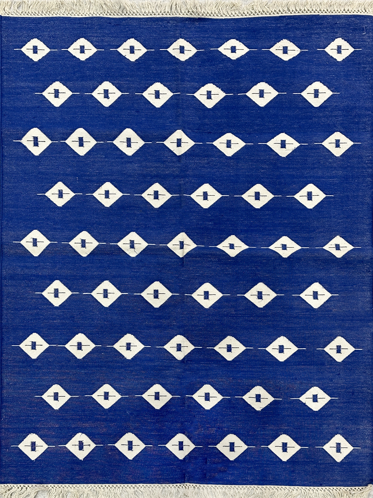 Blue Haven Kilim Cotton Flatweave Rug cotton rug in blue tones