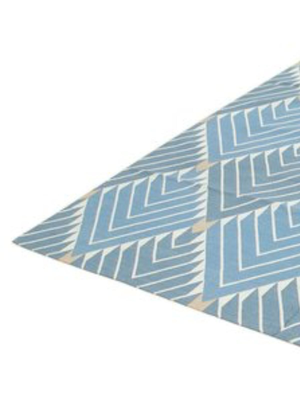 Blue Horizon Arrow Rug close-up showing the cotton weave and geometric motif