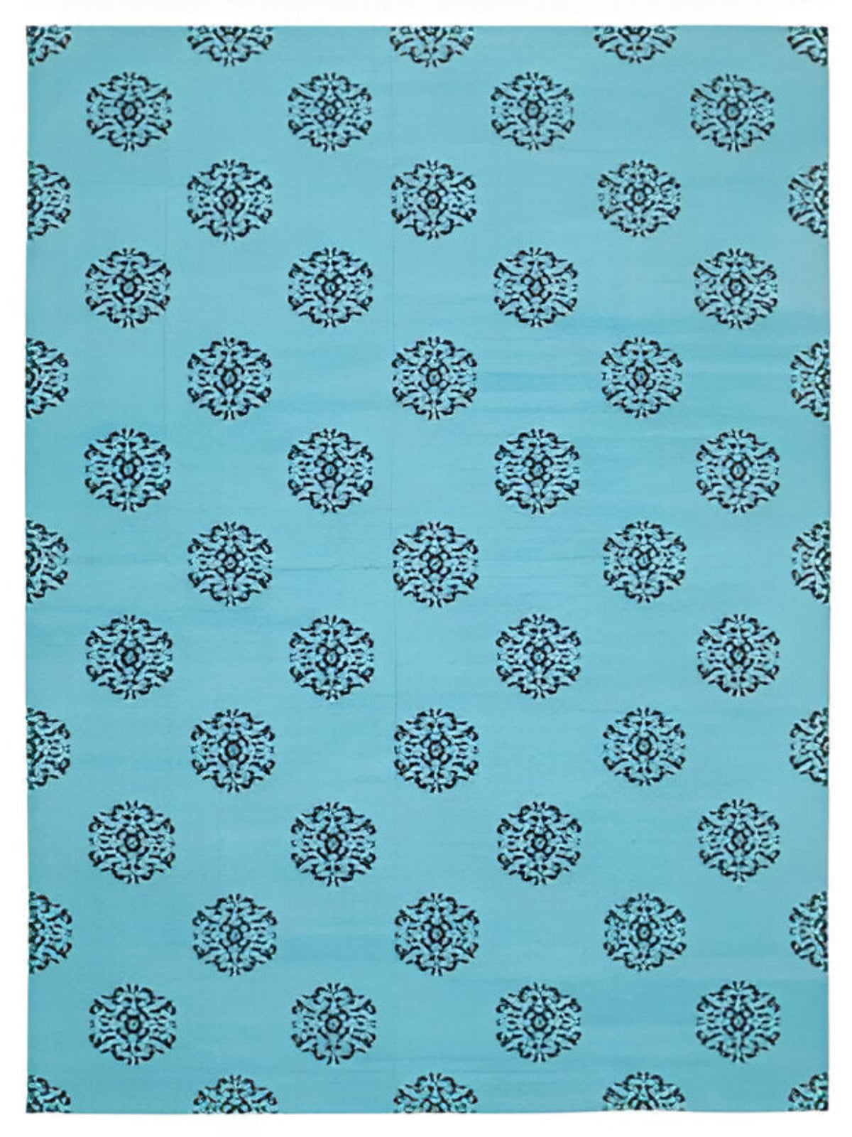Blue Medallion Cotton Rug cotton rug in blue tones