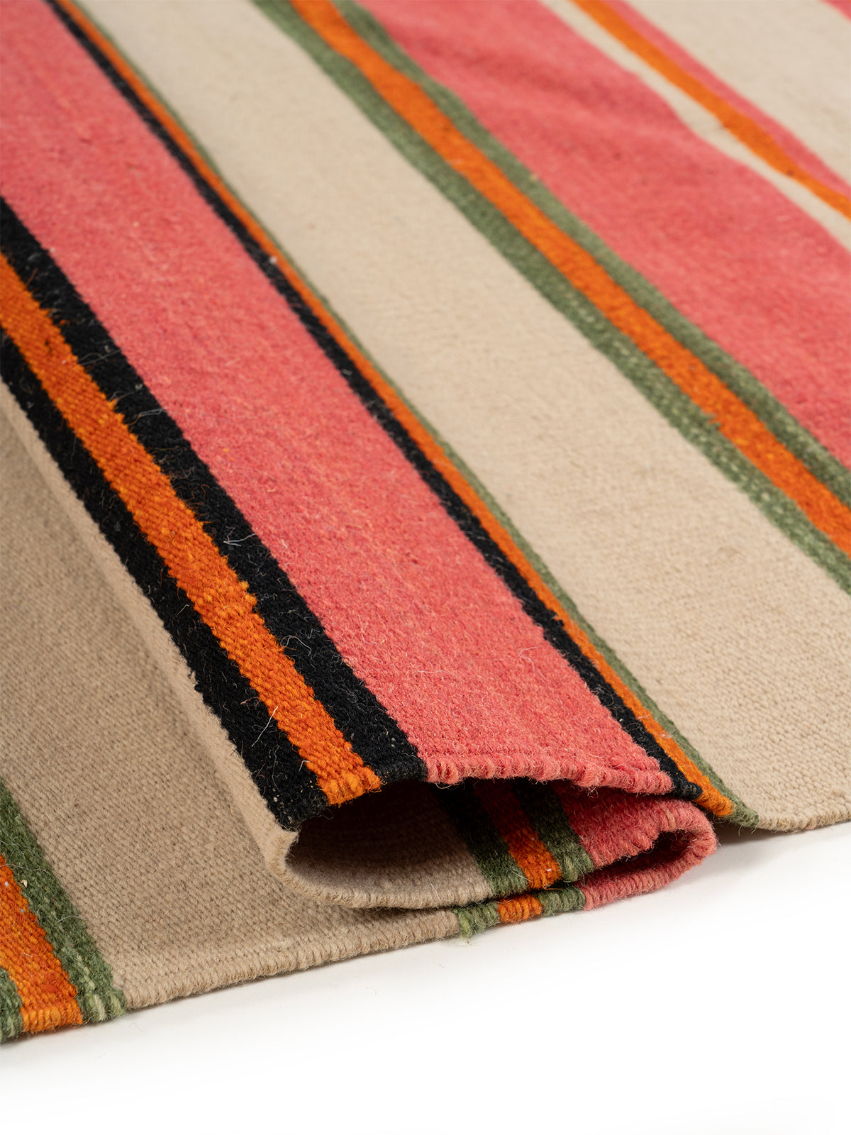 Blush & Terracotta Stripe Rug - additional product view showing the rug