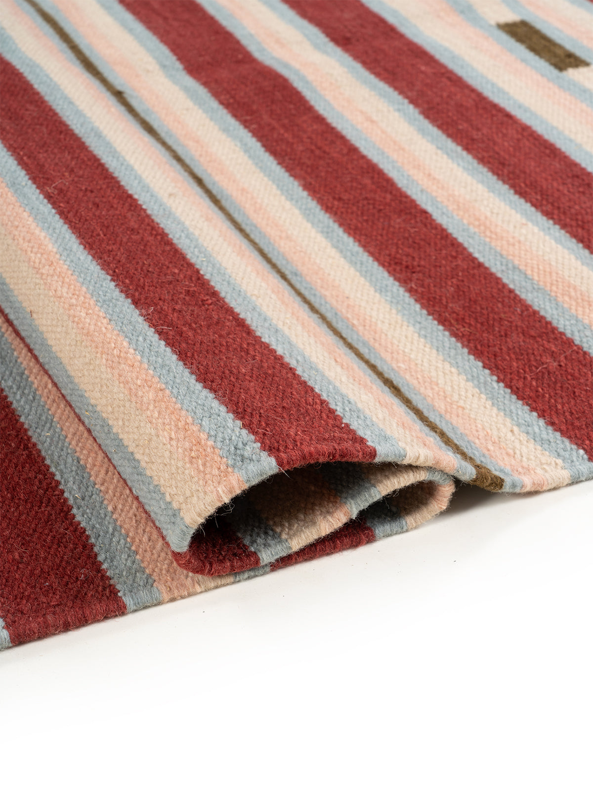 Bohemian Dash Stripe Rug - additional product view showing the wool rug
