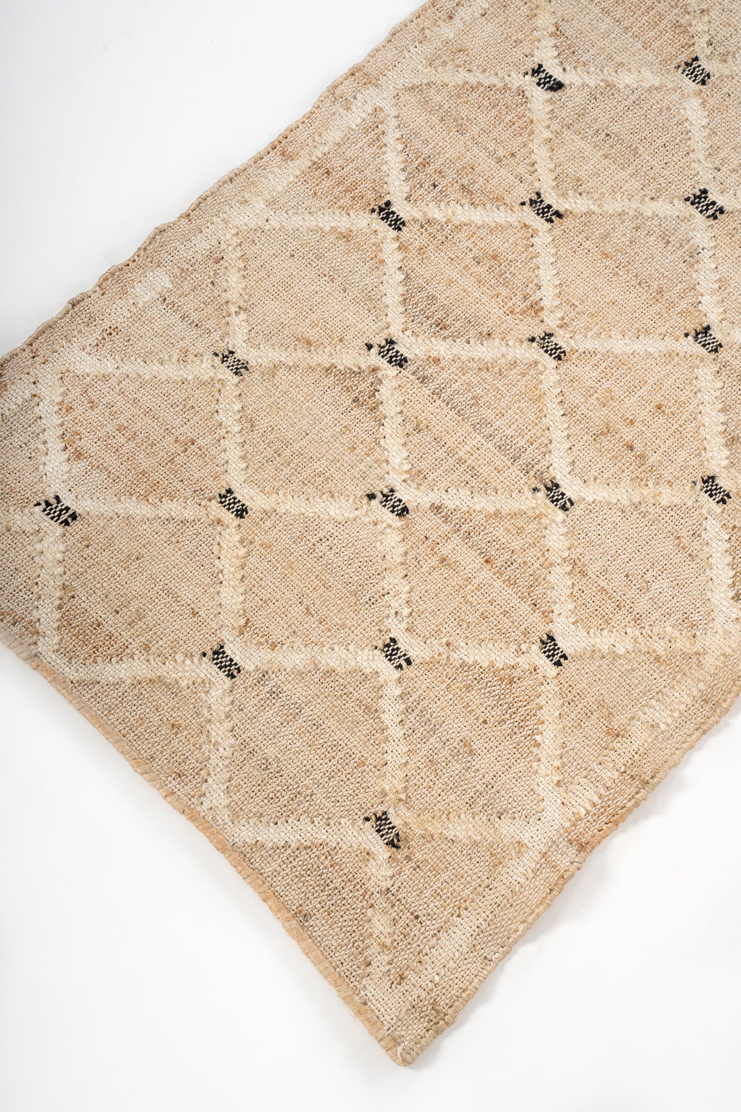 Cairo Artisanal Jute-Cotton Runner close-up showing the cotton-jute weave and stripes surface