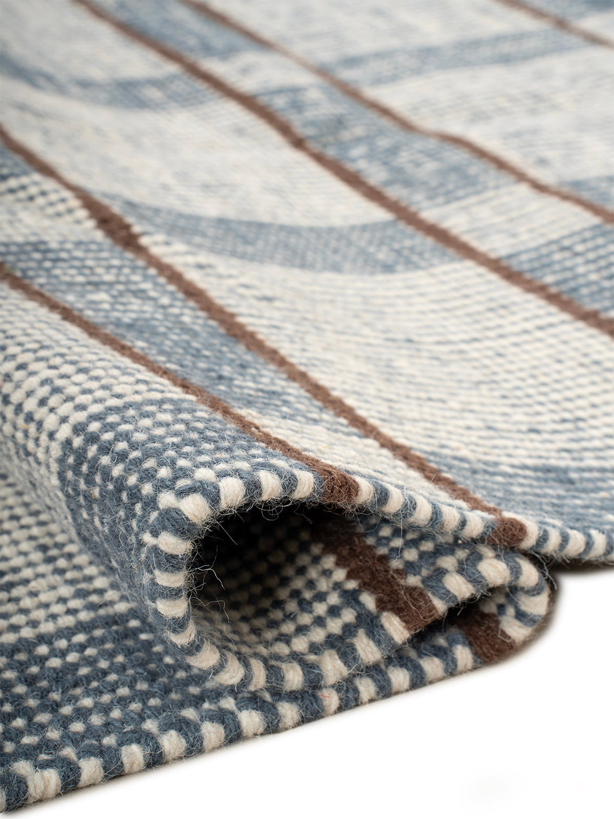 Calm Check Handwoven Wool Rug - additional product view showing the wool rug