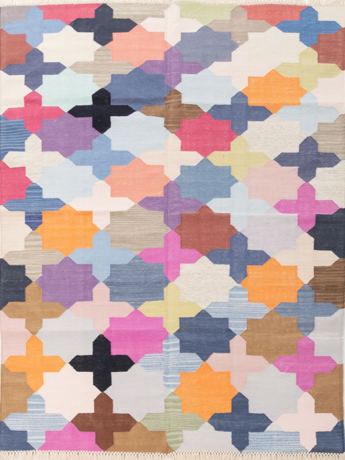Chroma cotton Flatweave Rug cotton rug in multicoloured tones