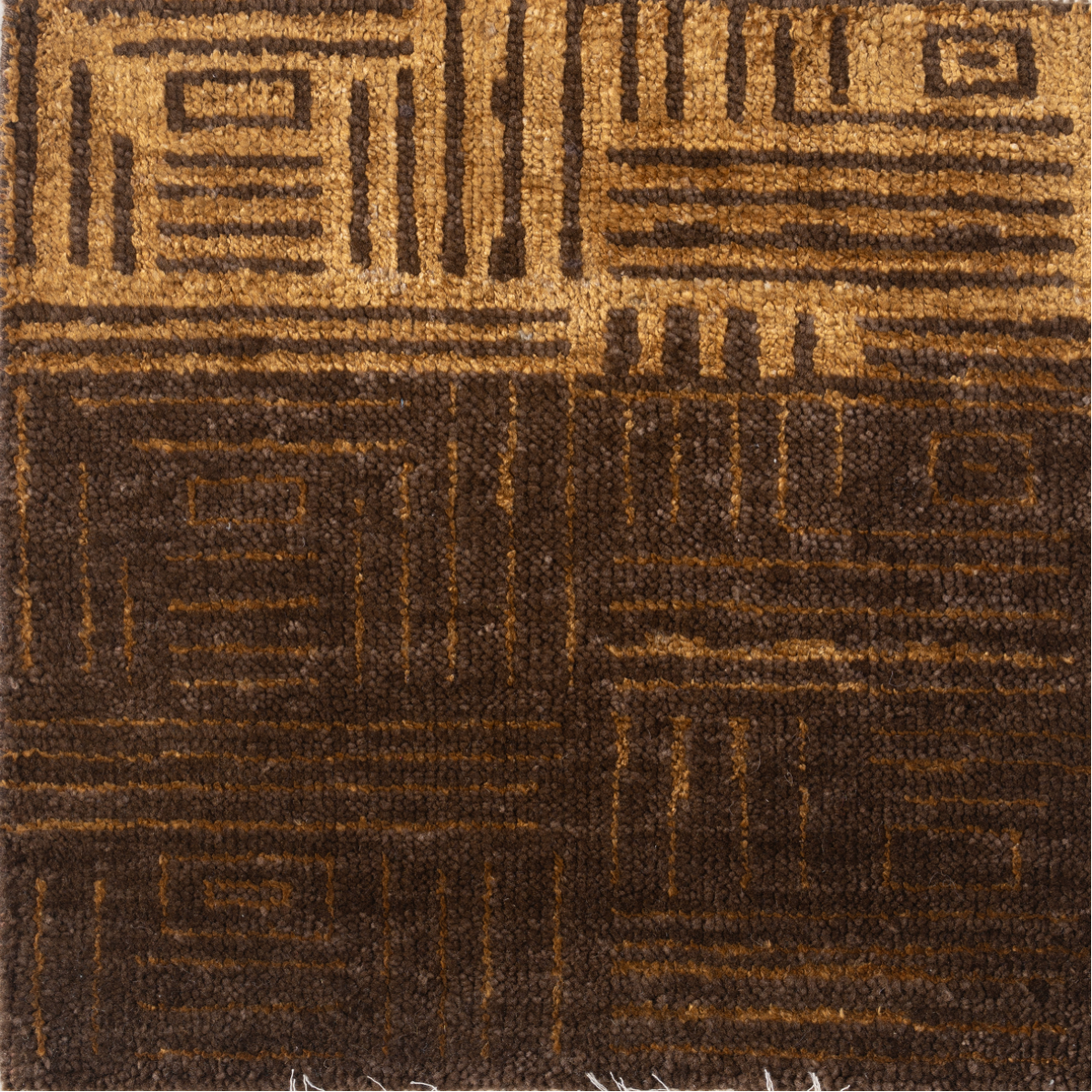 Cipher : Ancient Key bamboo silk rug in neutral tones