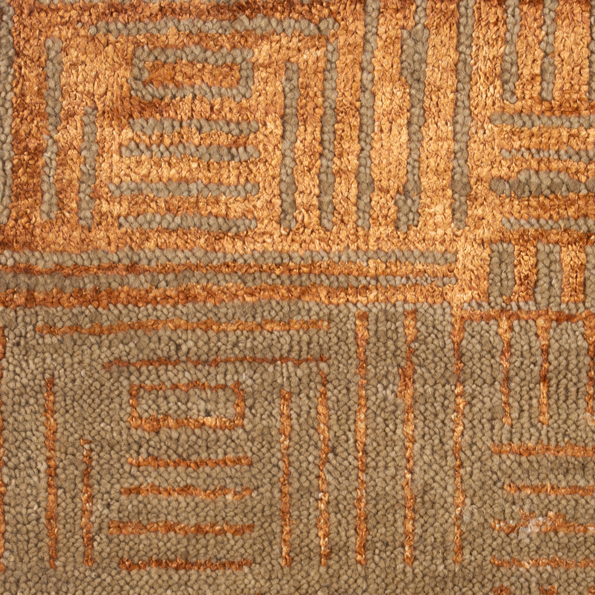 Cipher : Gilded Riddle close-up showing the bamboo silk weave and geometric motif