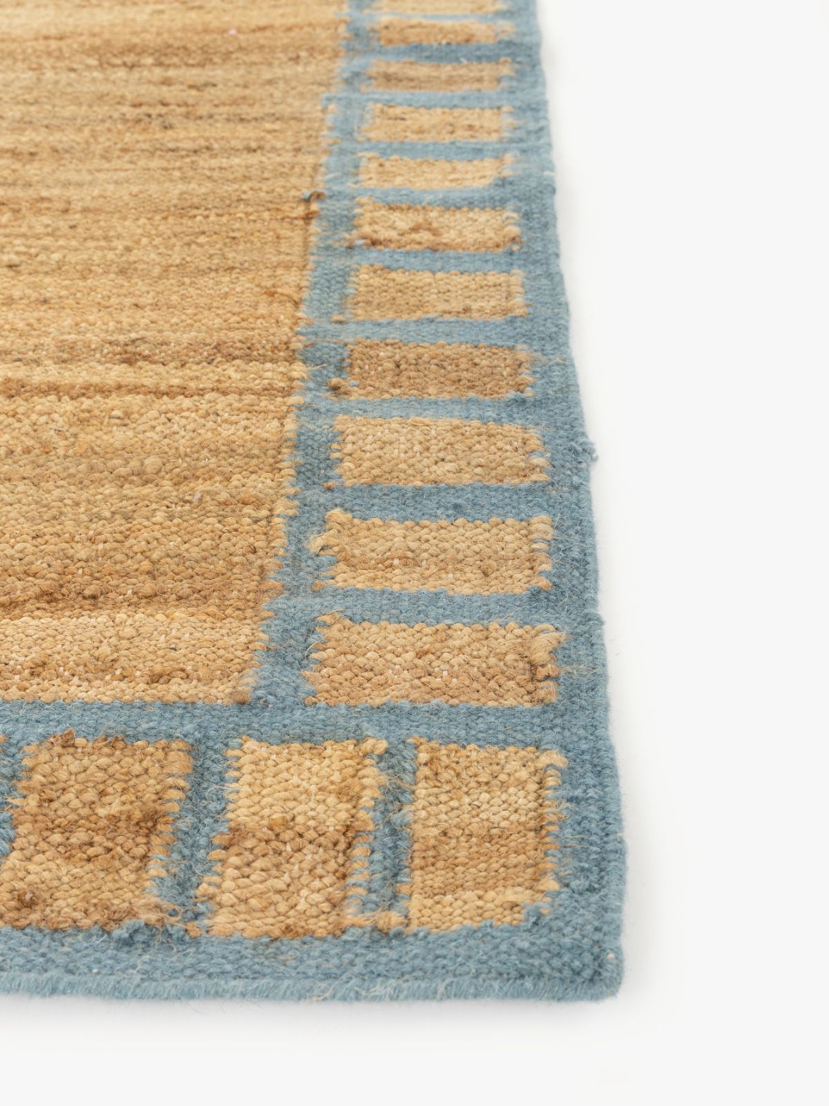 Coastal Blue Blockade Jute Rug - additional product view showing the jute rug