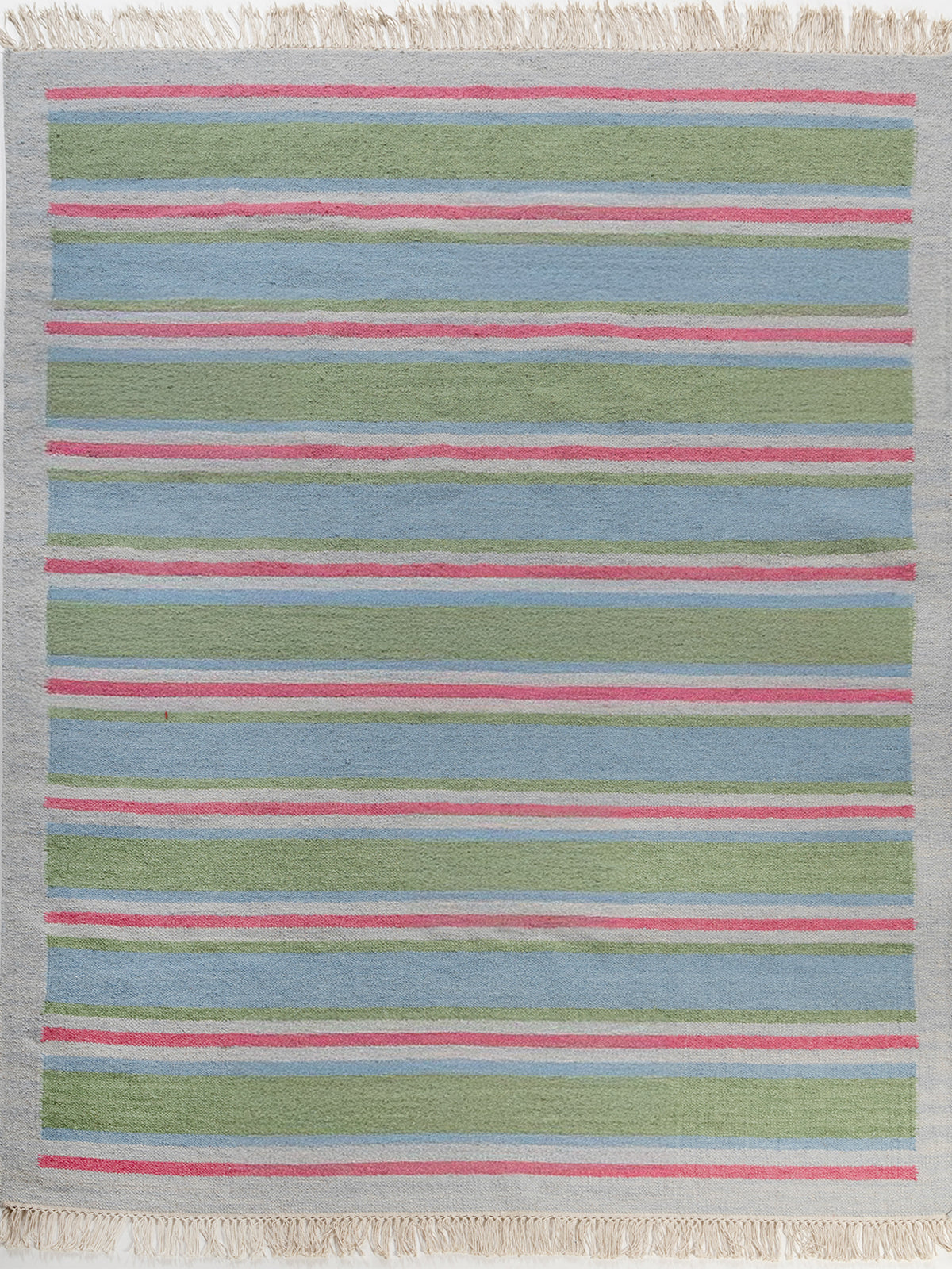 Coastal Breeze cotton rug in blue tones